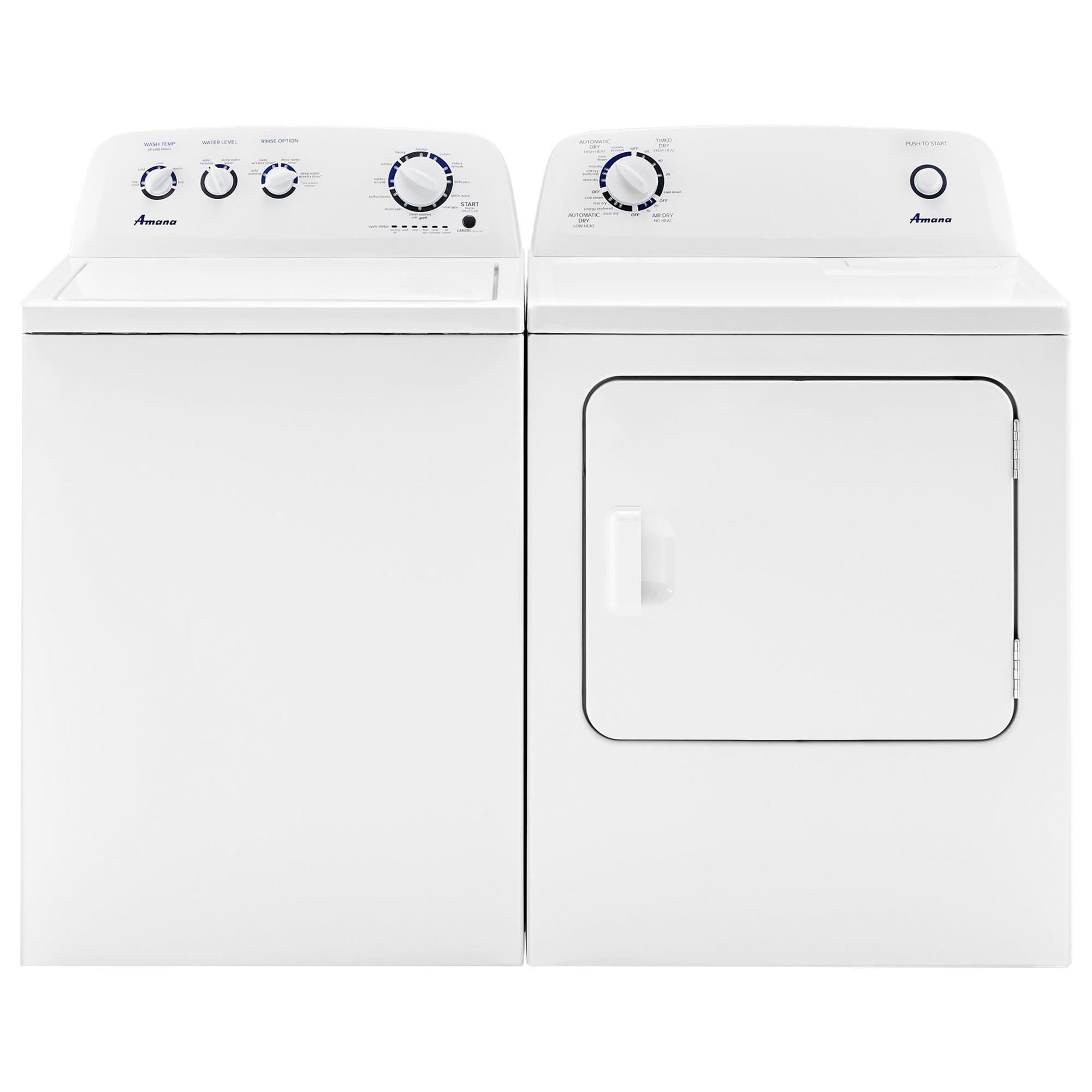 Amana 3.8 Cu. Ft. Top Load Washer and 6.5 Cu. Ft. Gas Dryer Laundry Pair In White , , large