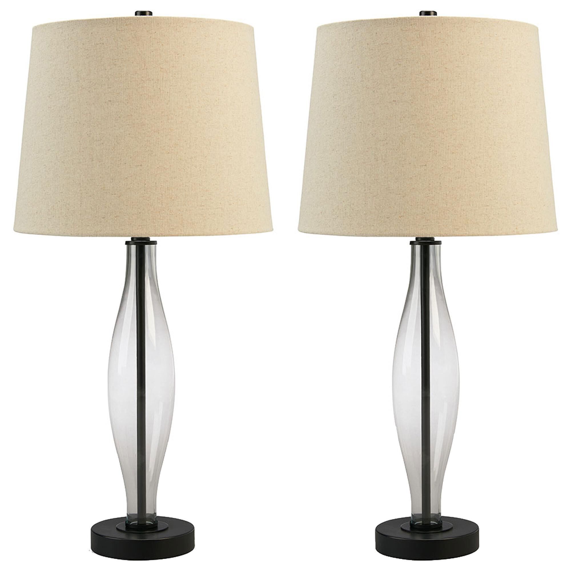 Ashley Travisburg Table Lamp in Clear and Black (Set of 2), , large