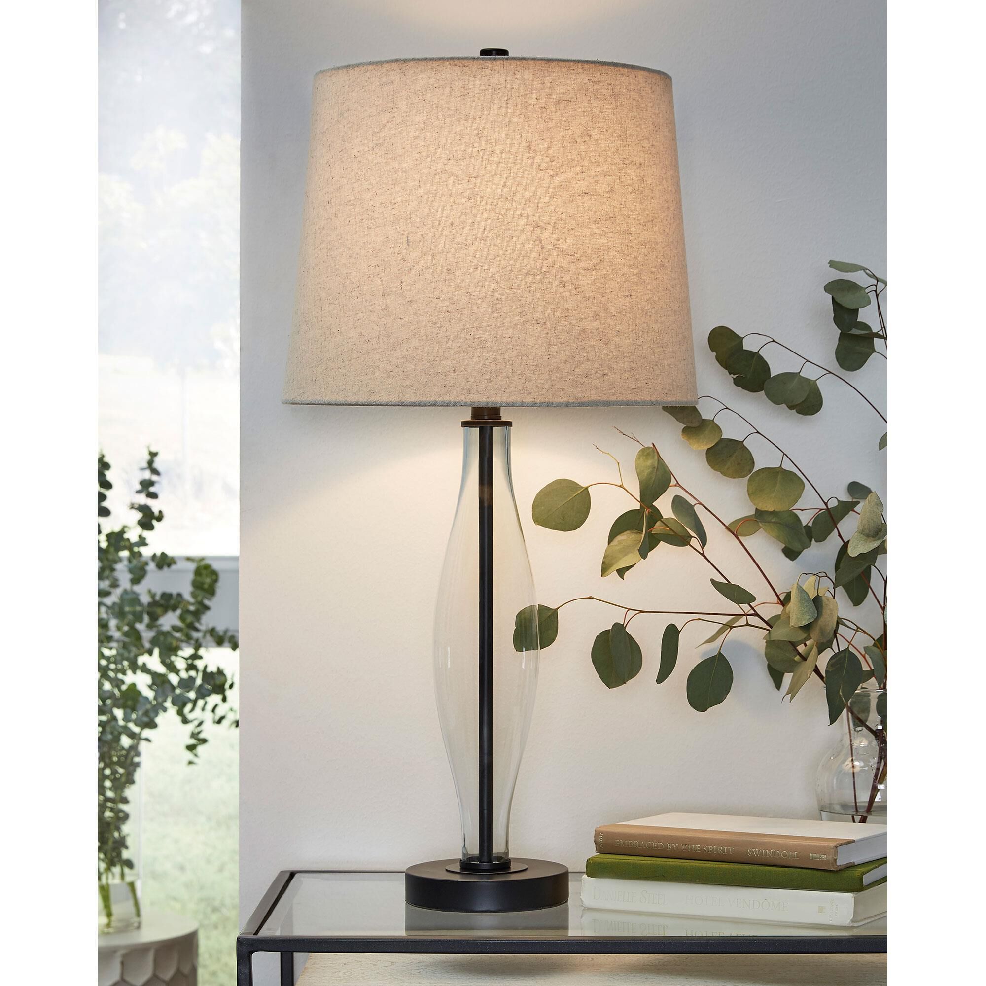 Ashley Travisburg Table Lamp in Clear and Black (Set of 2), , large