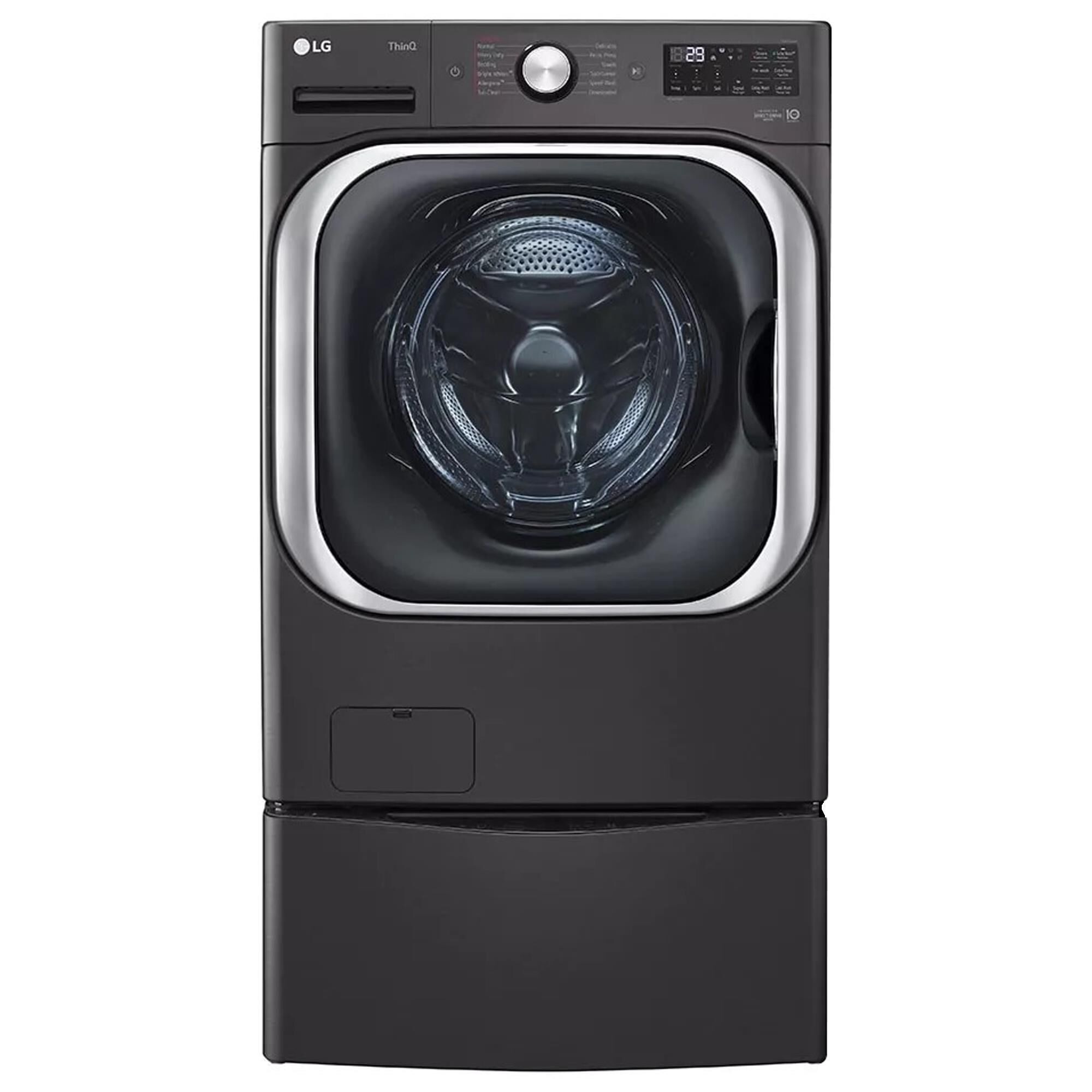 LGAPL 5.2 Cu. Ft. Smart Front Load Washer with Pedestal in Black Steel, , large