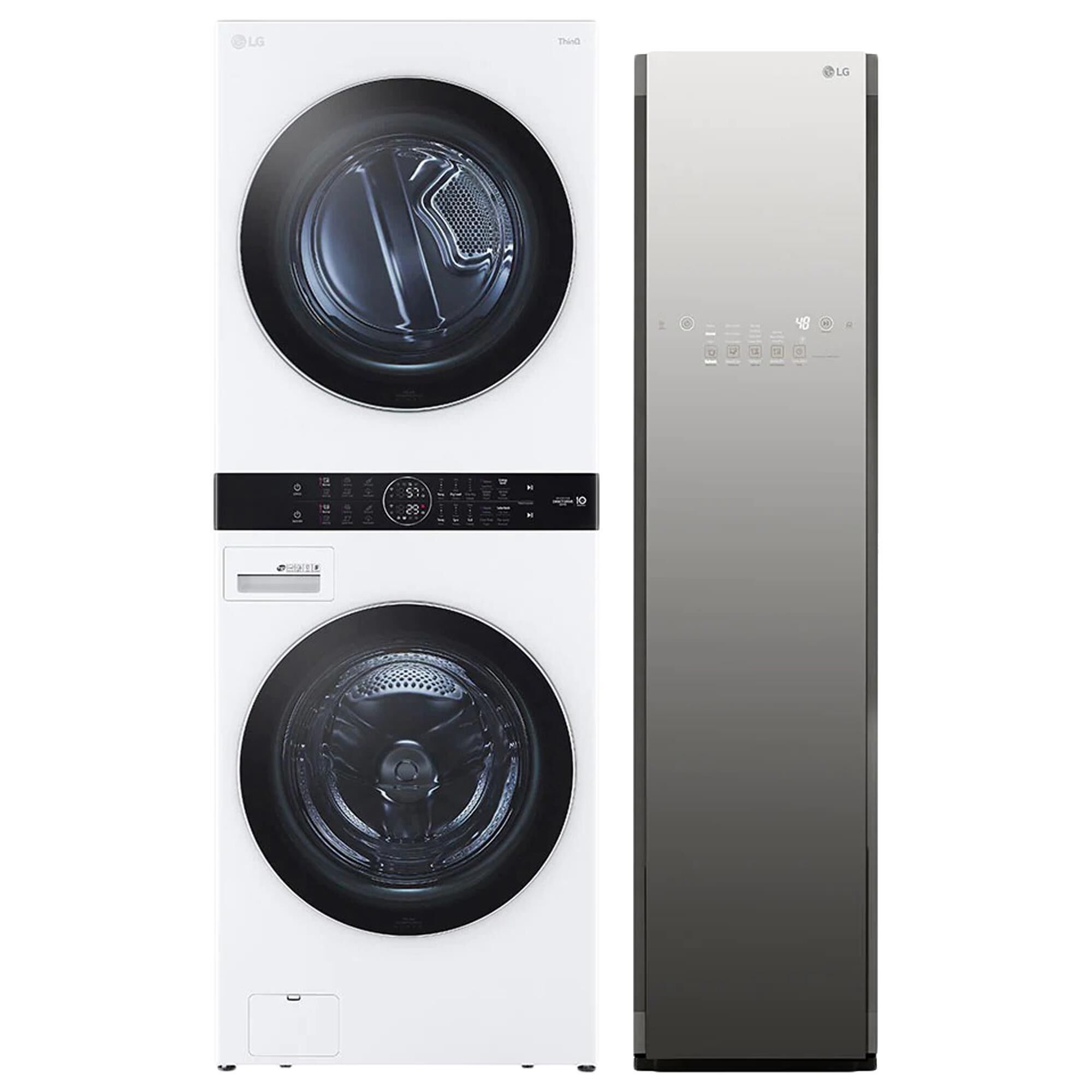 LG Appliance Washtower with Center Control and Wi-Fi Enabled Steam Clothing Styler In White, , large