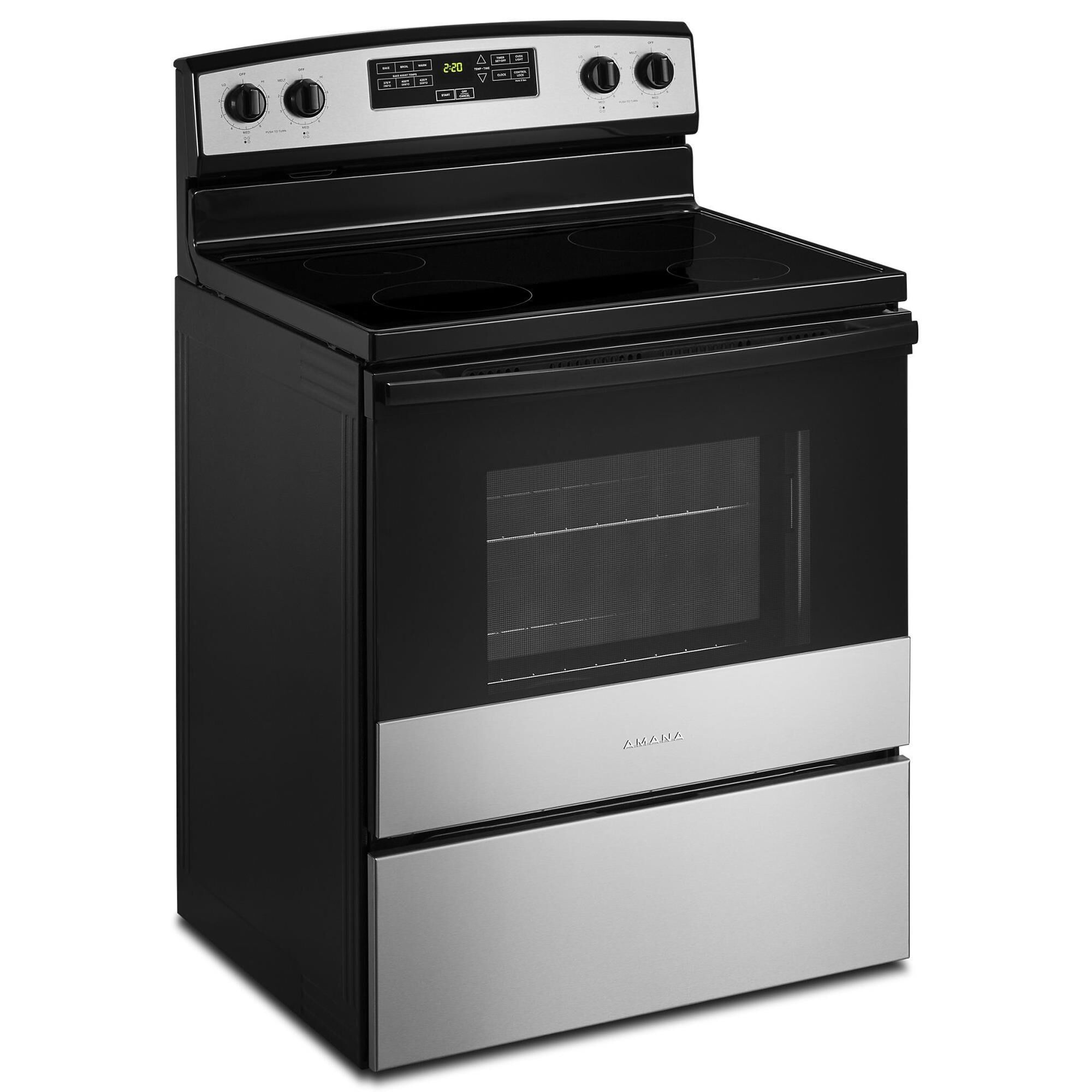 Amana 30" Electric Range with Extra-Large Oven Window in Stainless Steel, , large