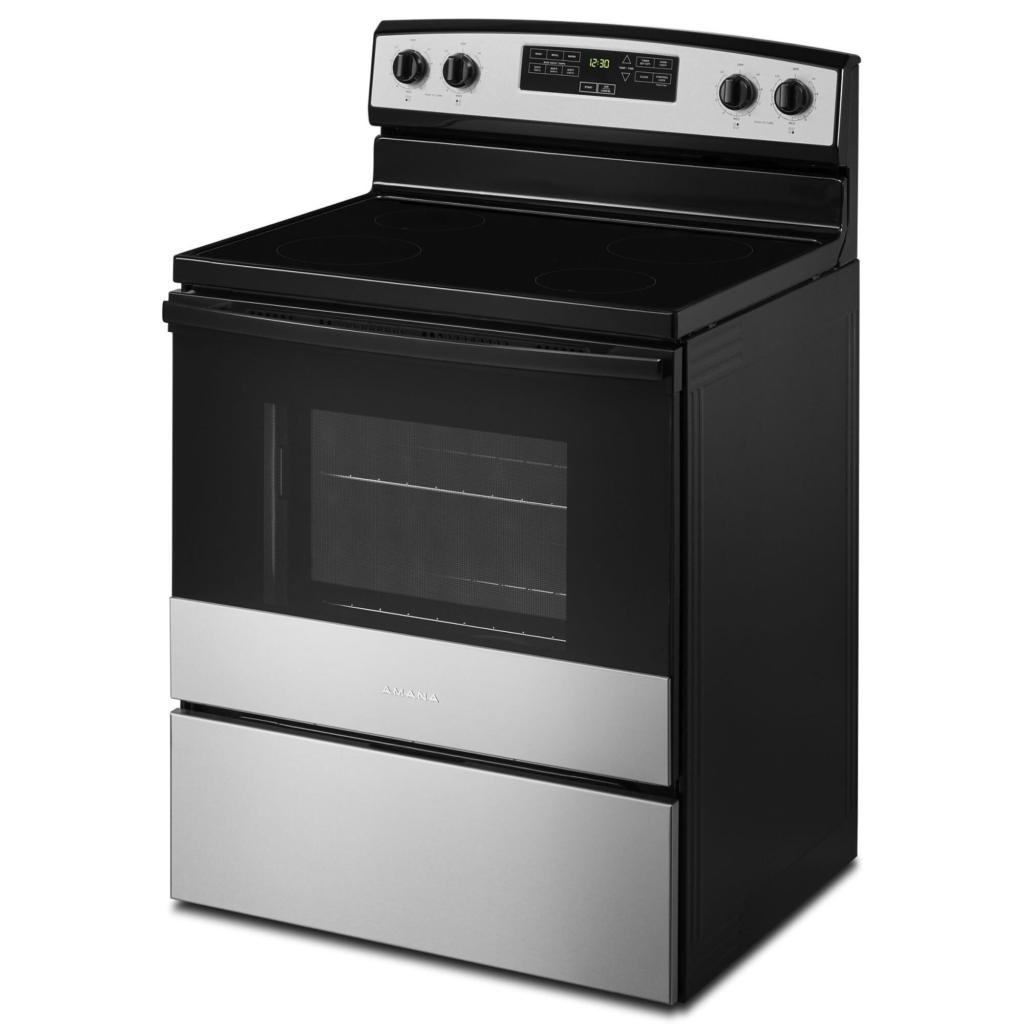 Amana 30" Electric Range with Extra-Large Oven Window in Stainless Steel, , large
