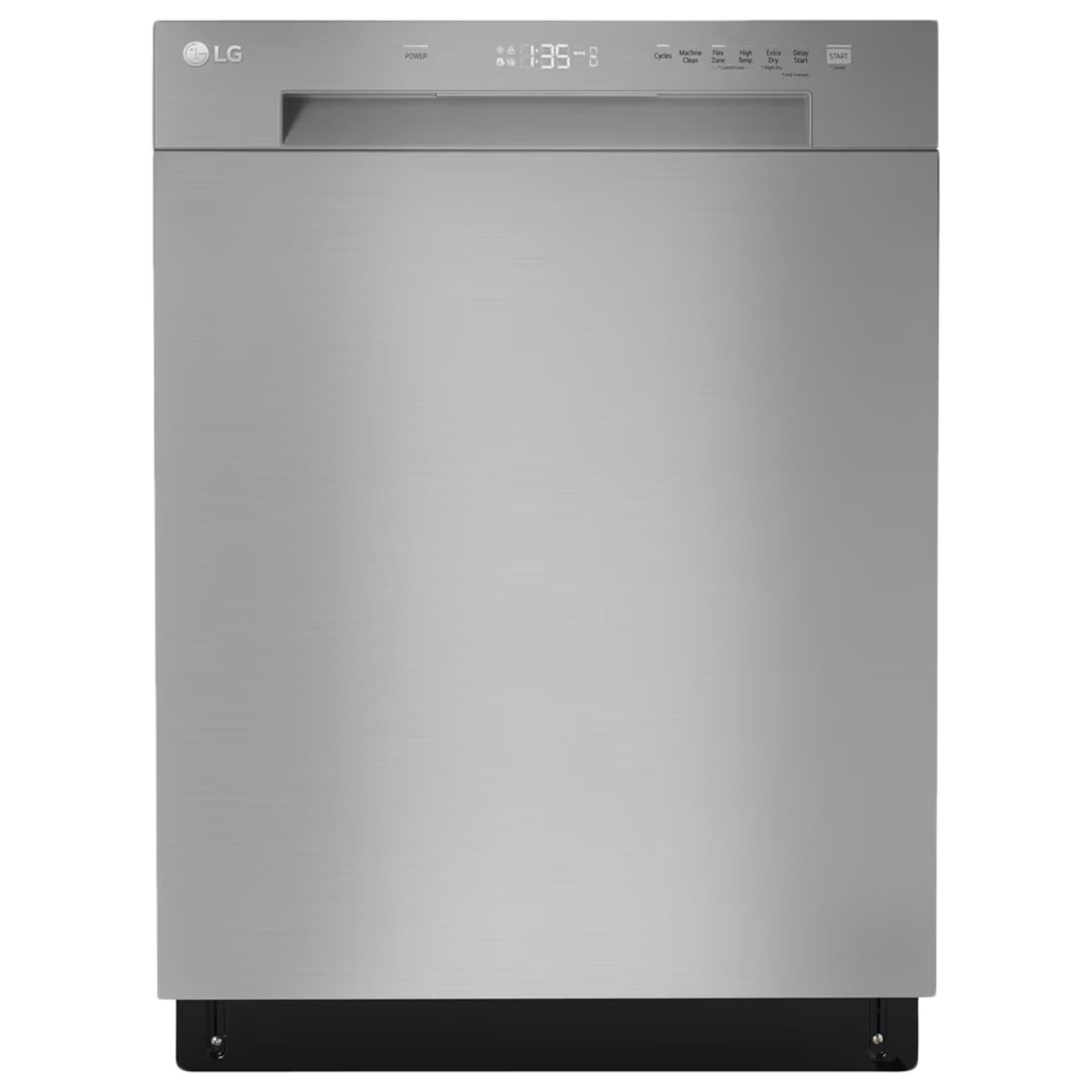 LG Front Control Dishwasher with SenseClean, Stainless Steel Look, , large