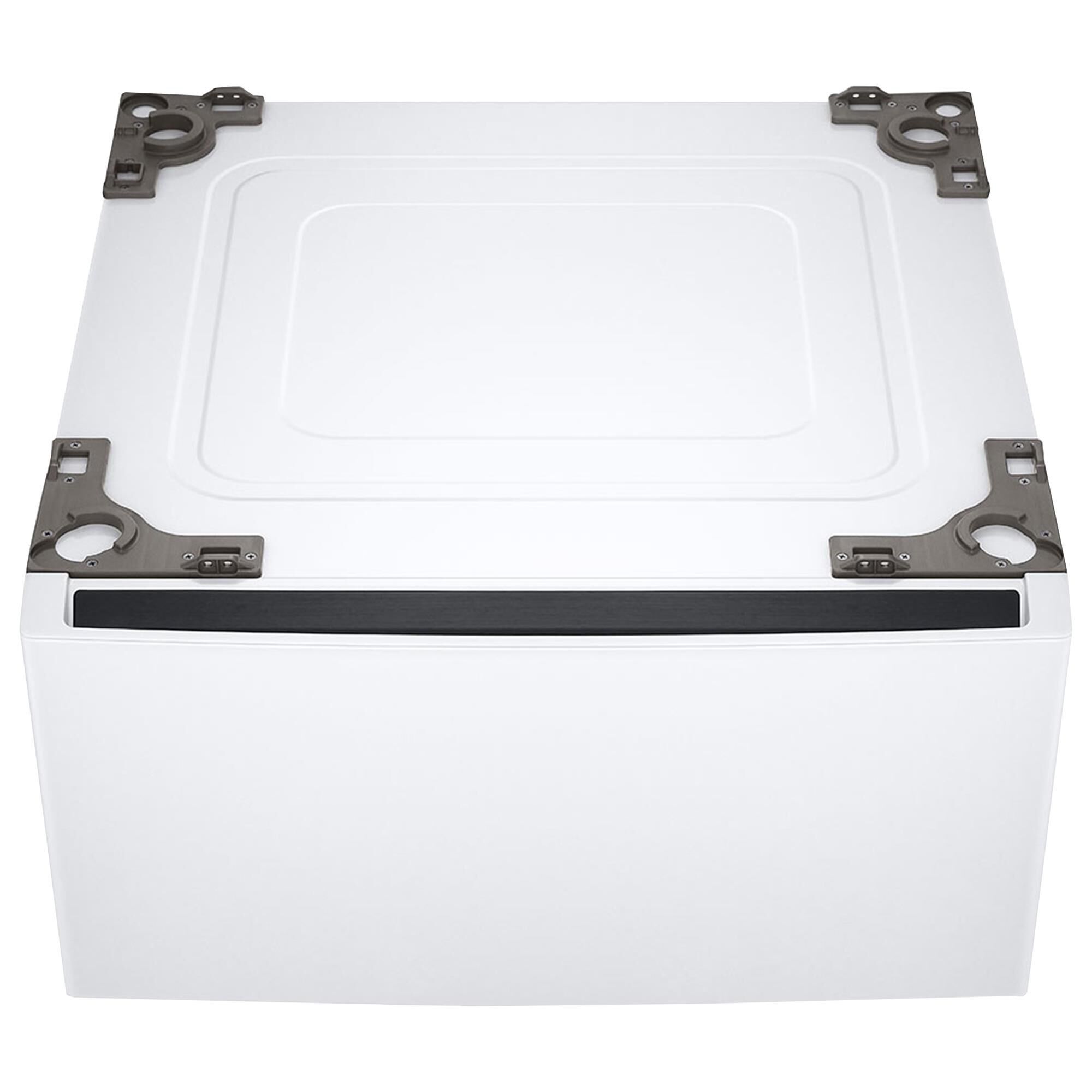LG Tall Pedestal with Drawer In White, , large