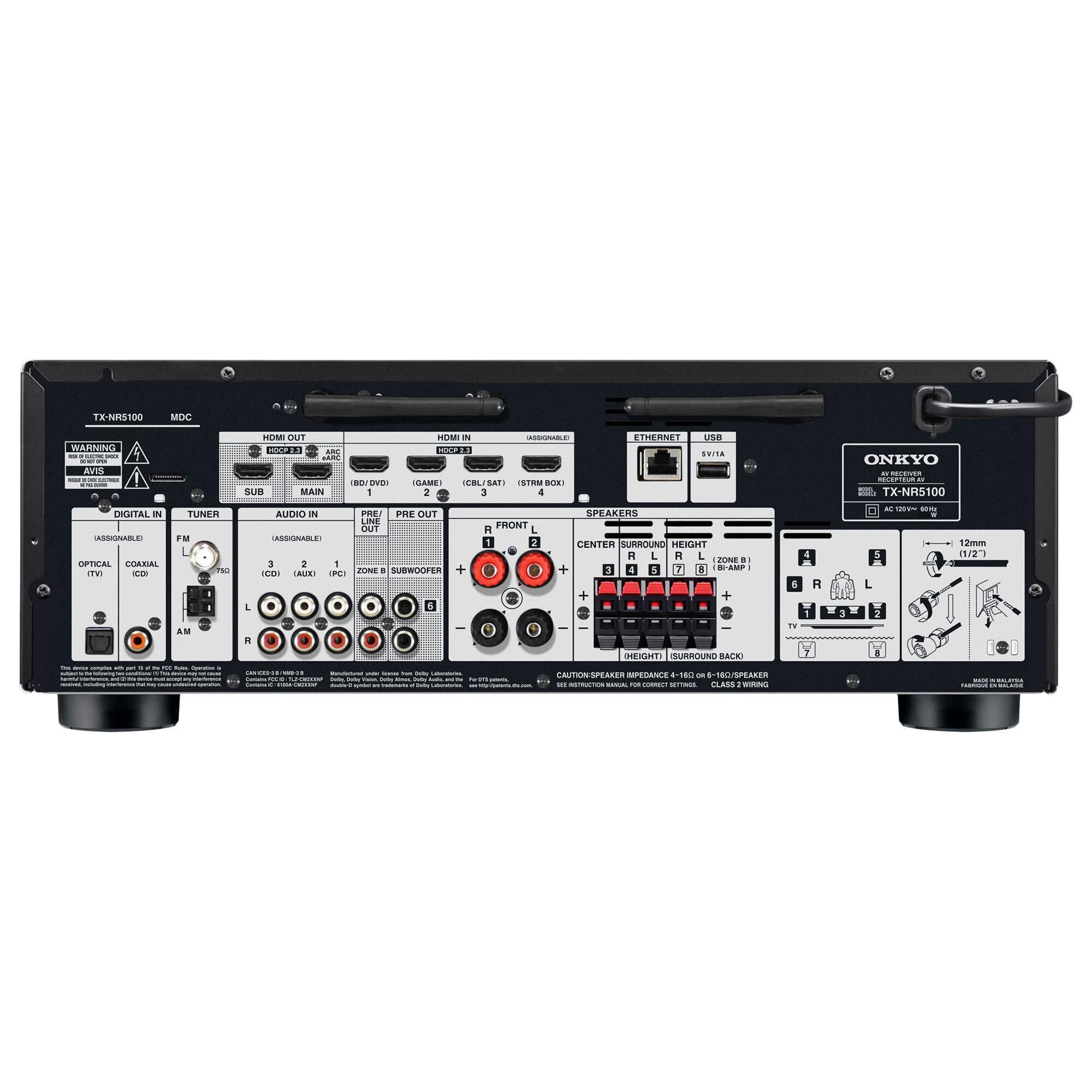 Onkyo TXNR5100 Home Theater System Featuring Klipsch Speakers in Black and Ebony, , large