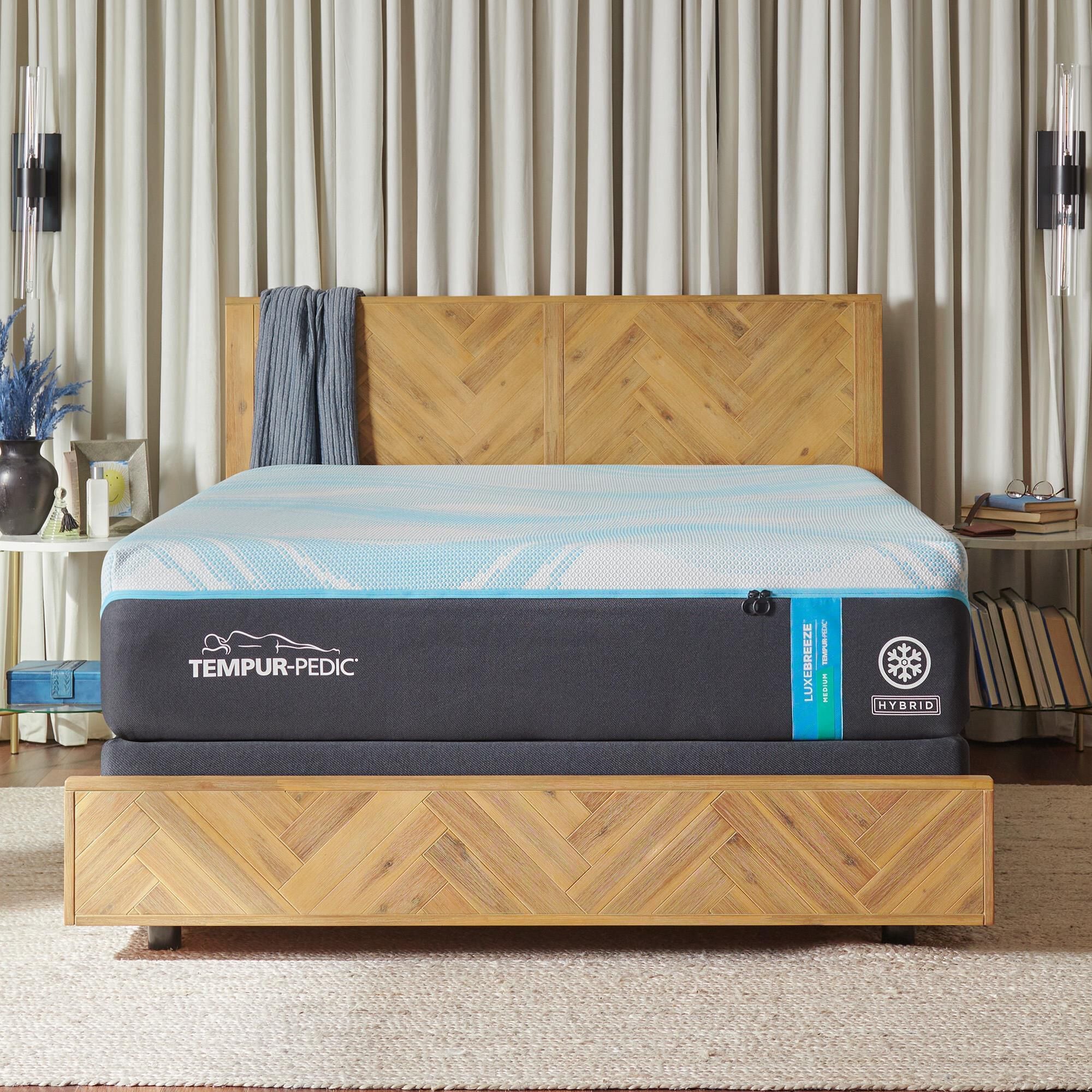 Tempur-Pedic ProBreeze 2.0 Medium Hybrid Queen Mattress with High Profile Box Spring, , large