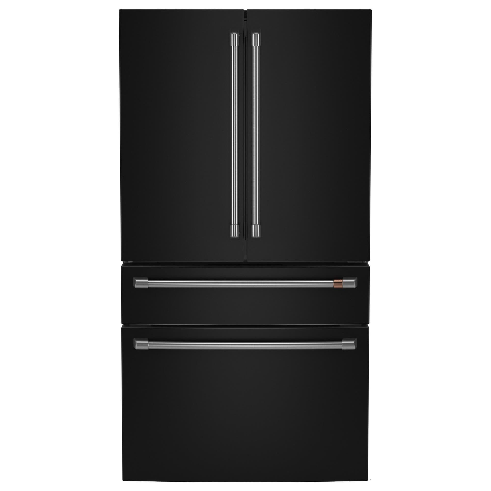 Cafe 28.7 Cu. Ft. Smart 4-Door Refrigerator with Dual Dispense AutoFill Pitcher with Pro Handle in Matte Black