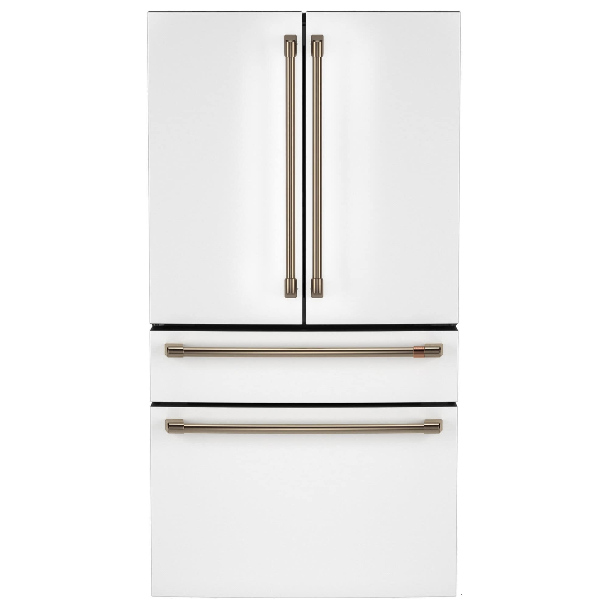 Cafe 28.7 Cu. Ft. Smart 4-Door Refrigerator with Dual Dispense AutoFill Pitcher with Pro Handle in Matte White