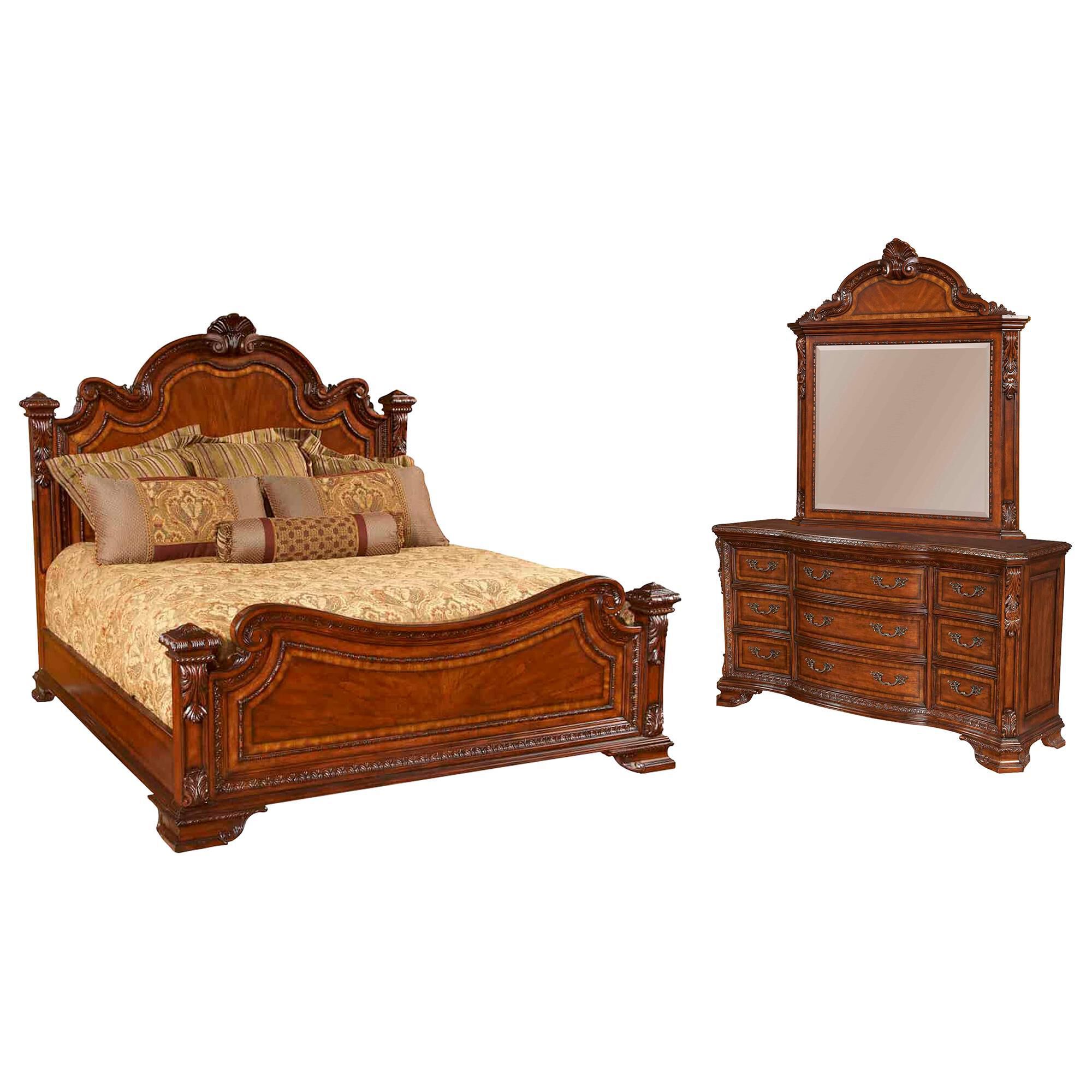 Vantage Old World 3-Piece King Bedroom Set in Cranberry, , large