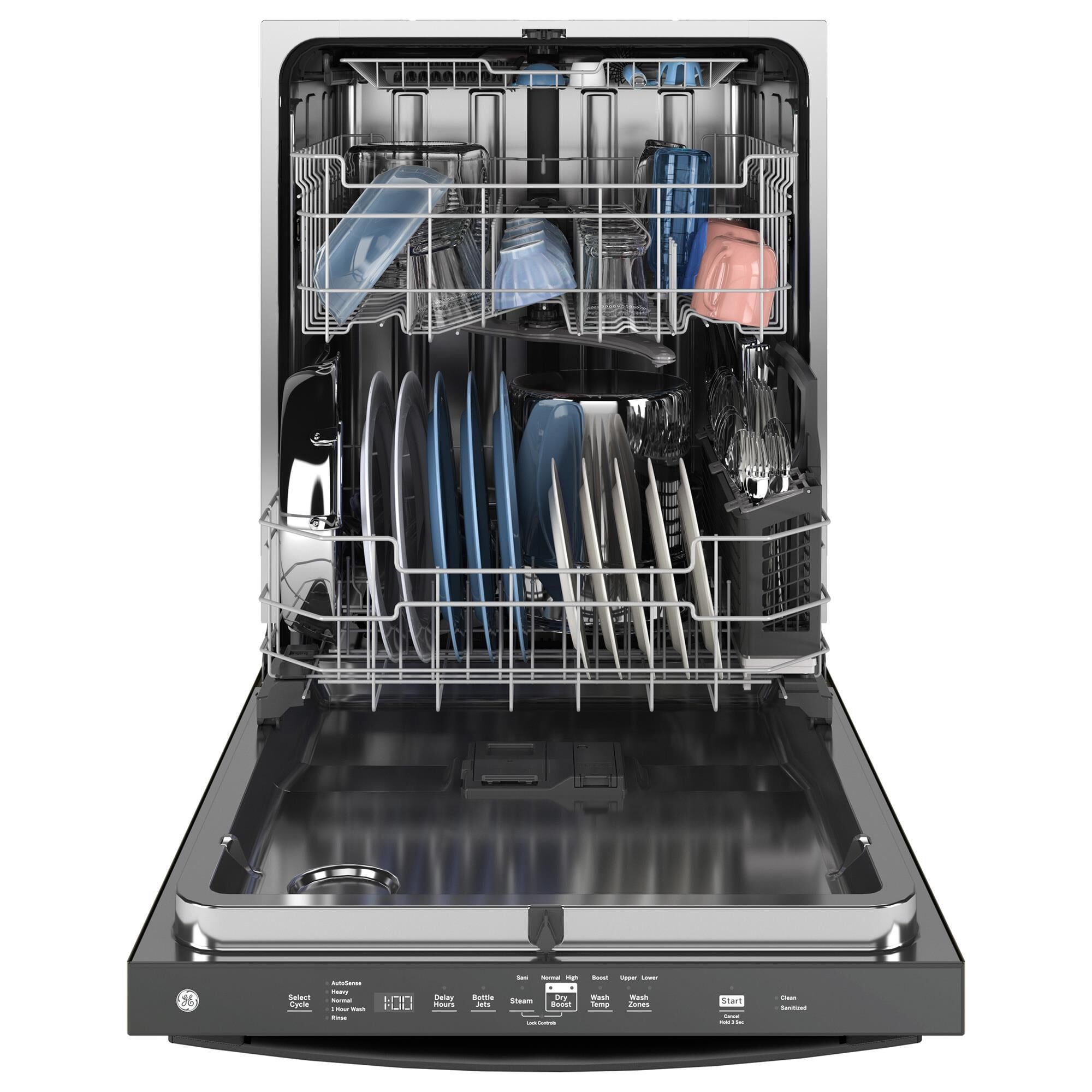 GE Appliances 24" Built-In Bar Handle Dishwasher with 45 dBA Quiet Package in Black, , large