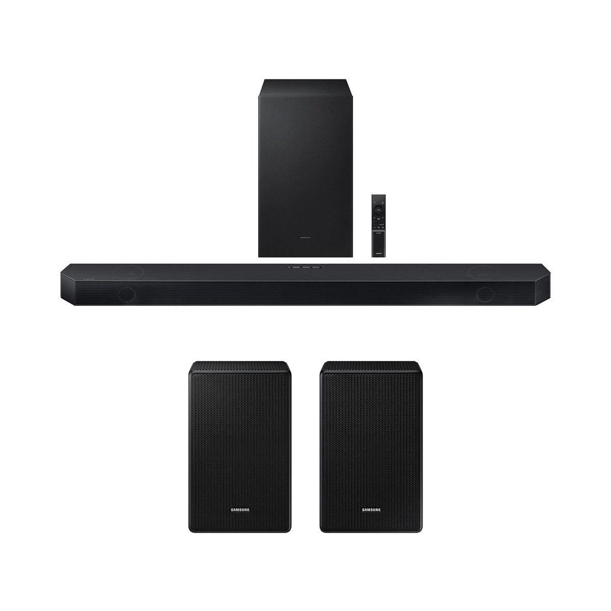 Samsung 3.1.2ch Atmos Soundbar + Wireless Rear Speaker Kit with Dolby Atmos, , large