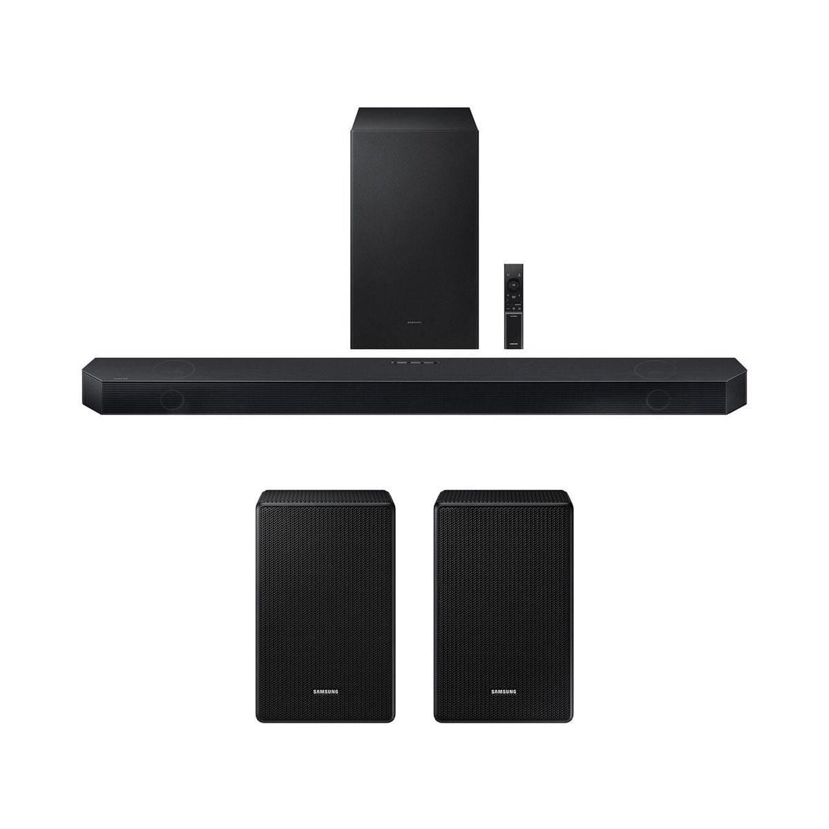 Samsung 5.1.2ch Atmos Soundbar + Wireless Rear Speaker Kit with Dolby Atmos, , large