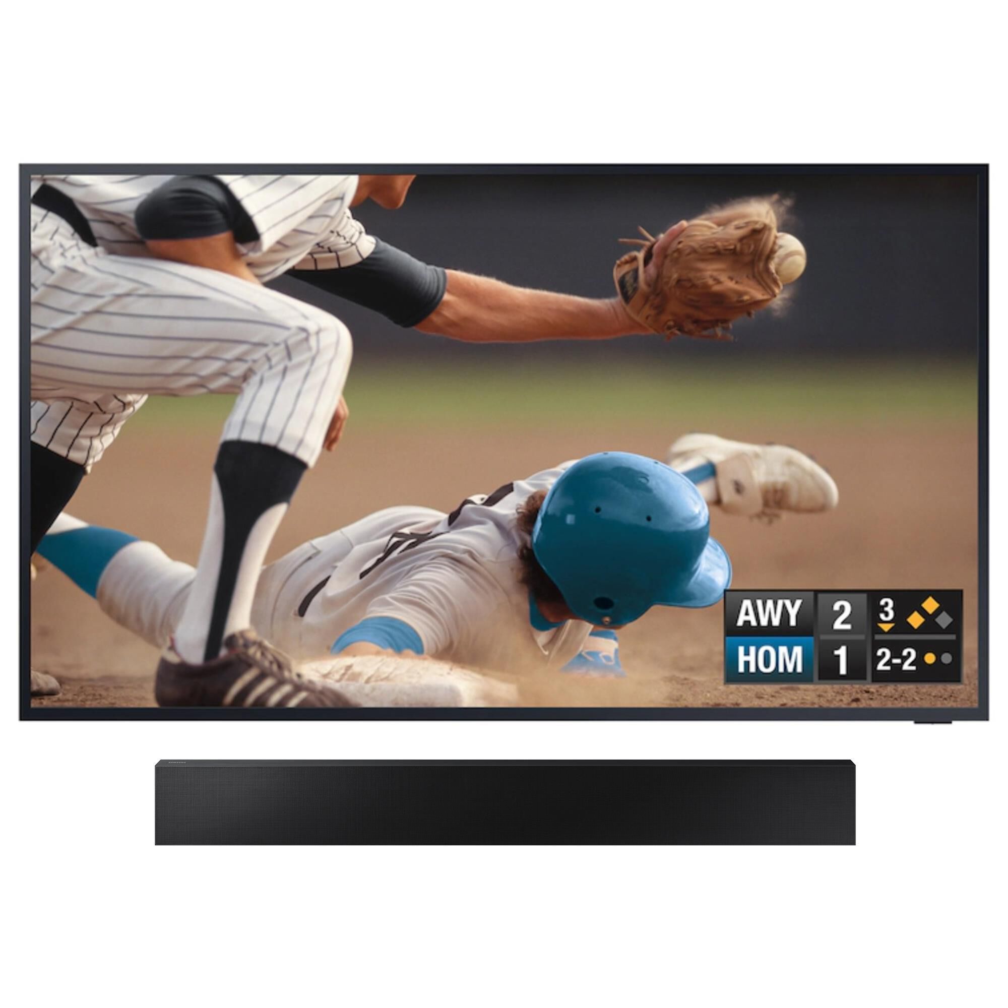 Samsung 75" Class The Terrace Full Sun QLED 4K HDR - Smart TV and 3.0 Channel Soundbar in Titan Black, , large