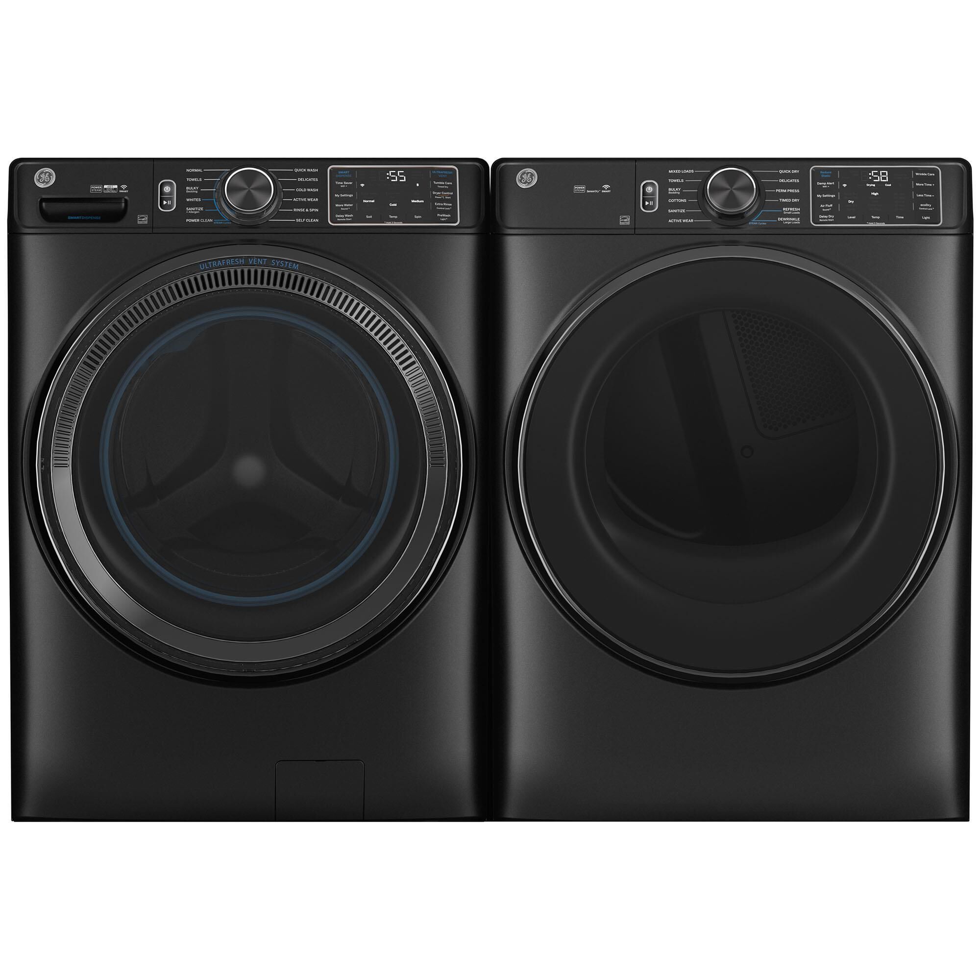 GE Appliances 5.0 Cu. Ft. Washer and 7.8 Cu. Ft. Gas Dryer in Black , , large