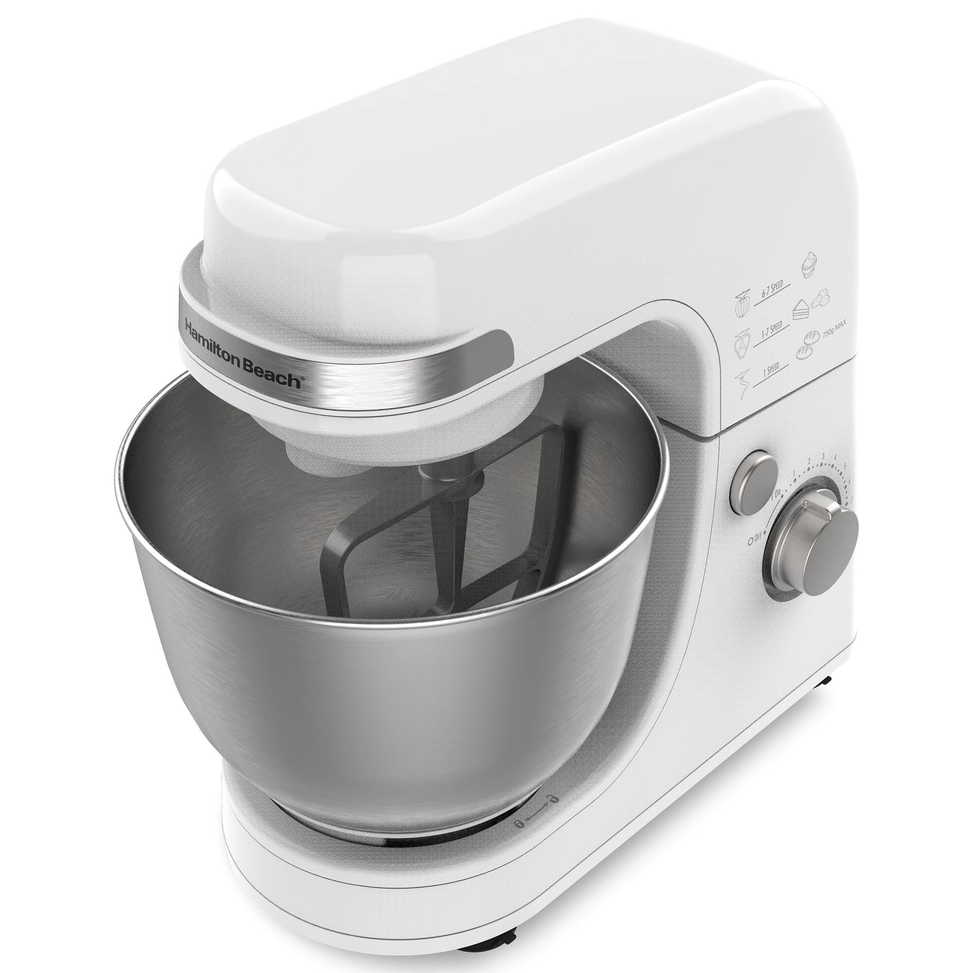 Hamilton Beach 4-Quart Planetary Stand Mixer in White, , large