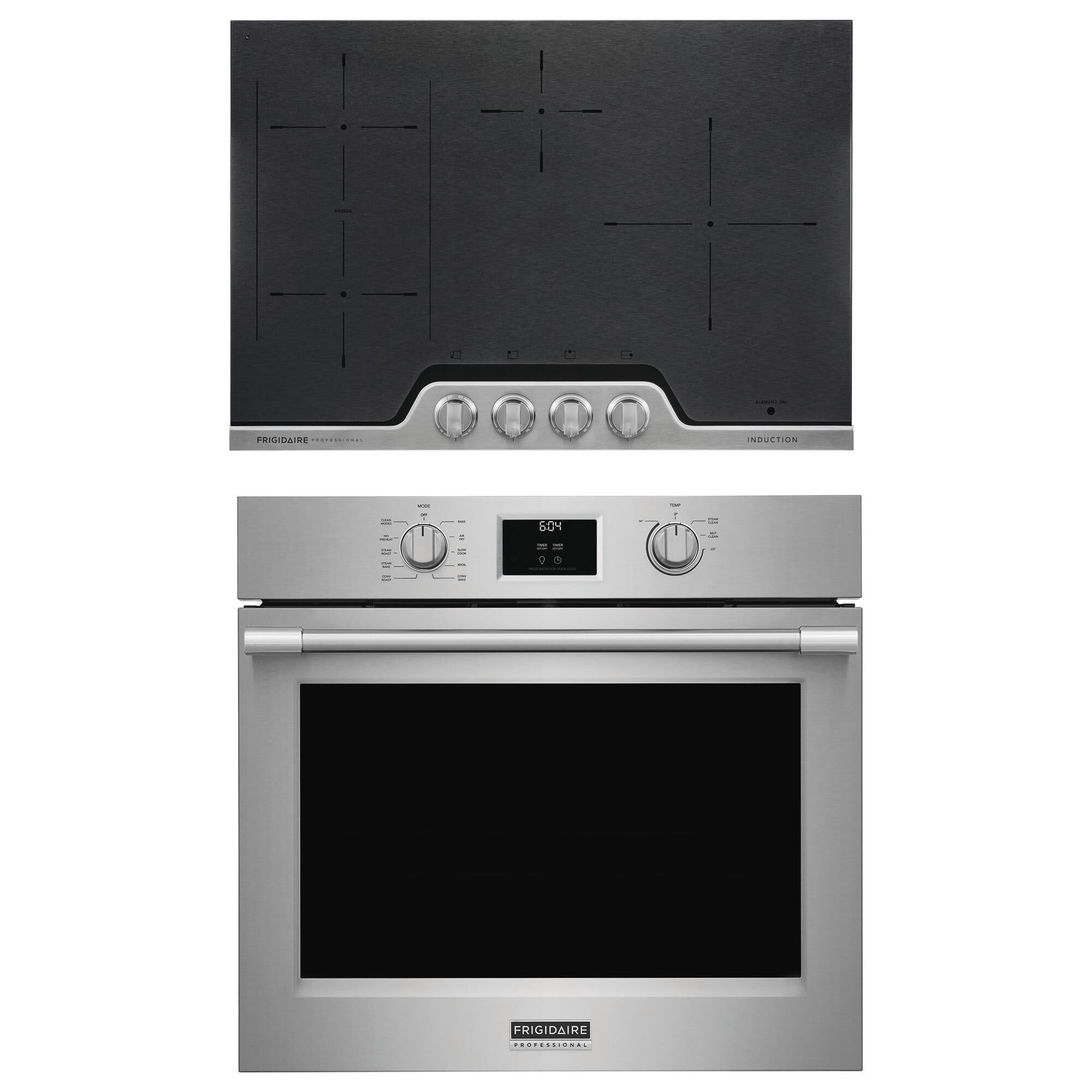 Frigidaire Professional 2-Piece Kitchen Package with 30" Single Electric Wall Oven and Induction Cooktop in Stainless Steel, , large