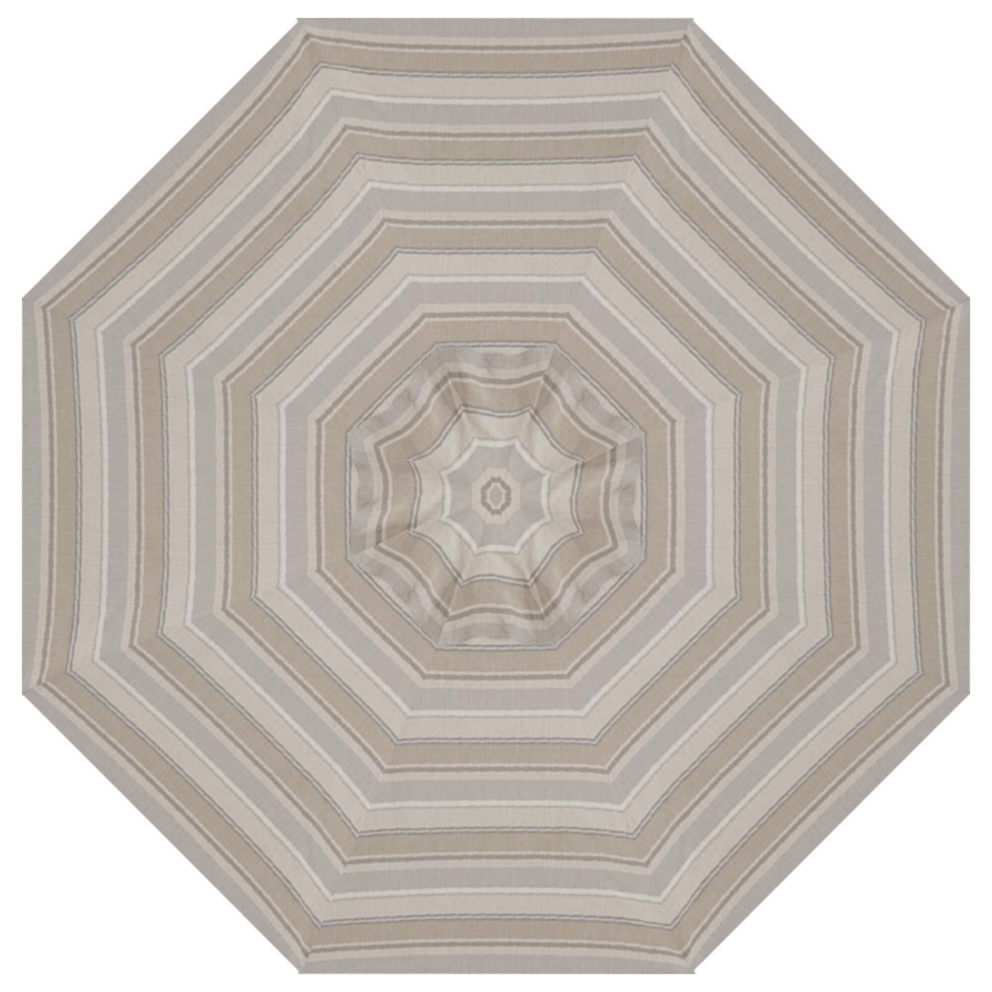 Garden Party 9" Trusted Fog Stripe Auto Tilt Umbrella without Base, , large