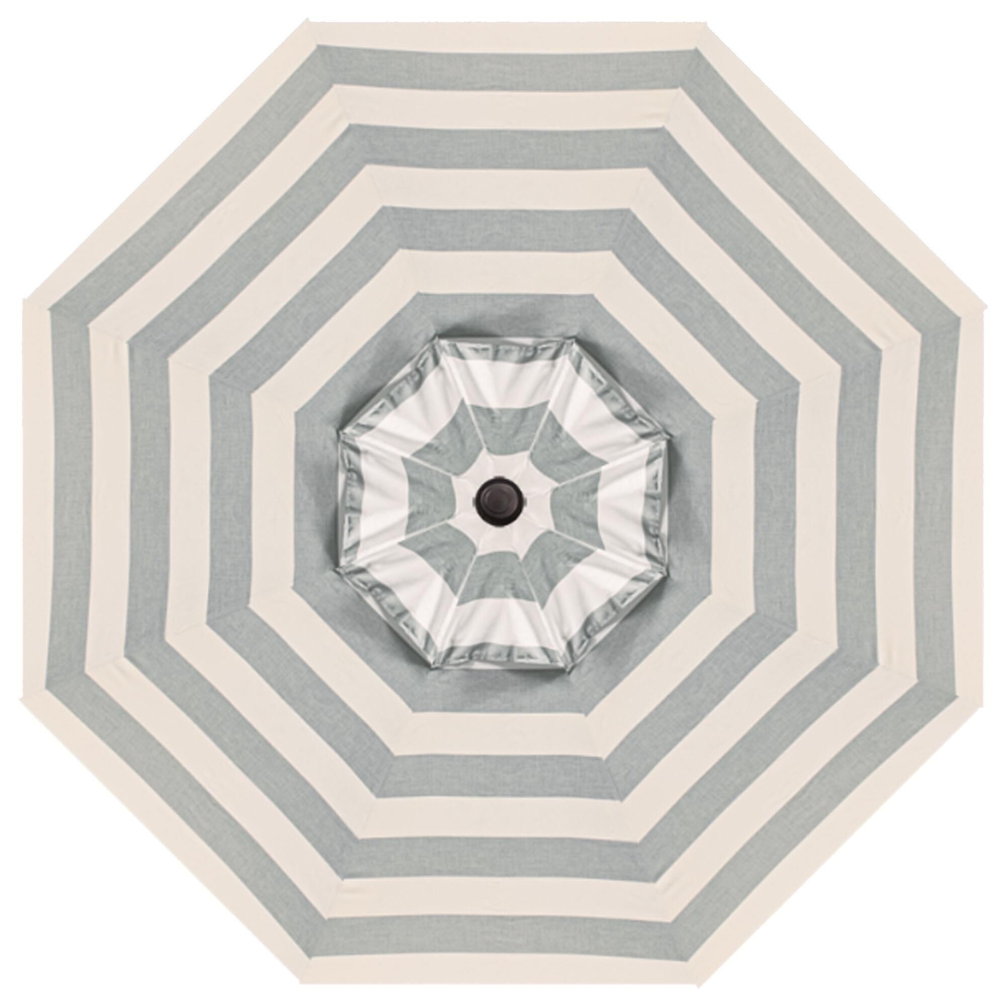 Garden Party 9" New Block Sea Stripe Market Umbrella in Black Frame without Base, , large