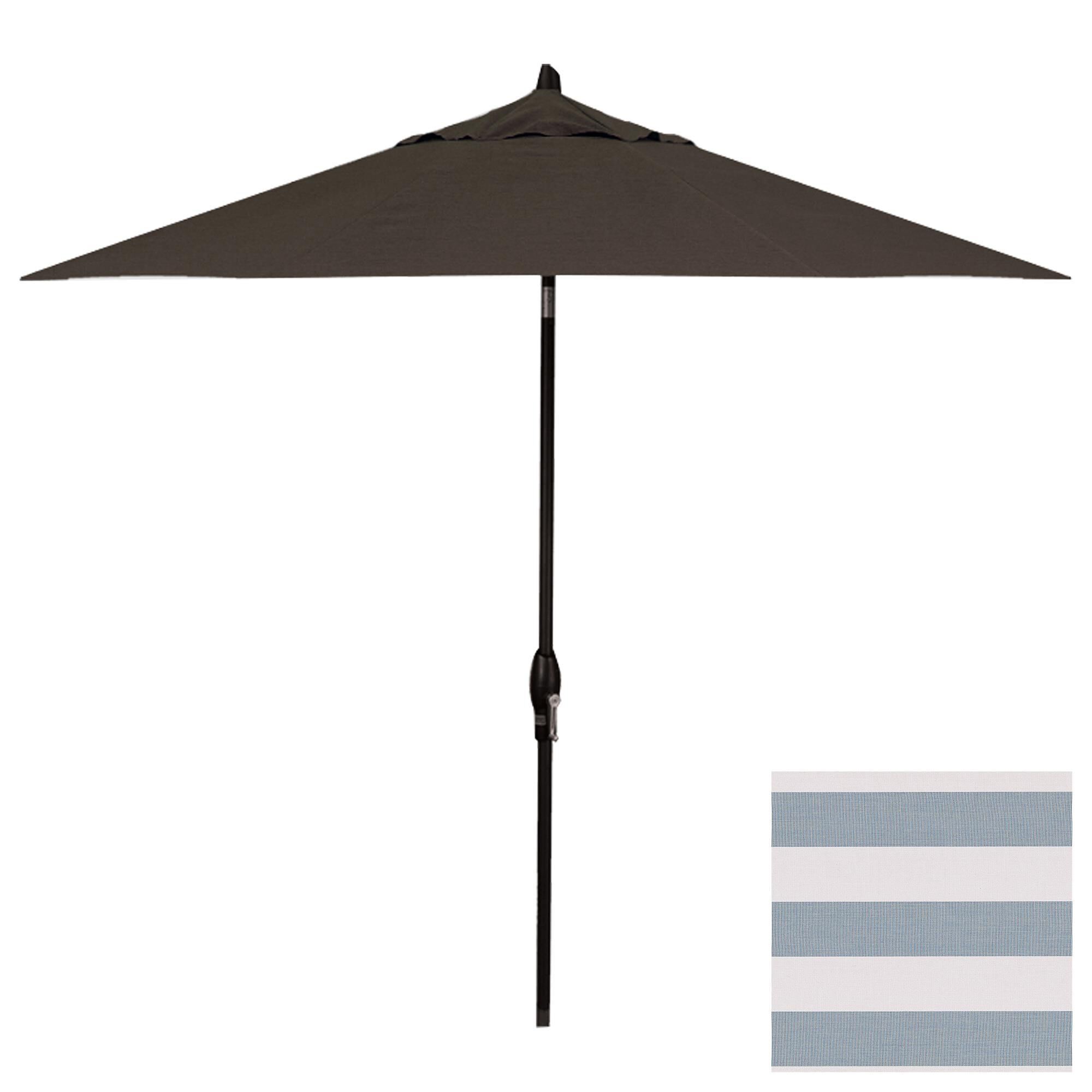 Garden Party 9" New Block Sea Stripe Market Umbrella in Black Frame without Base, , large