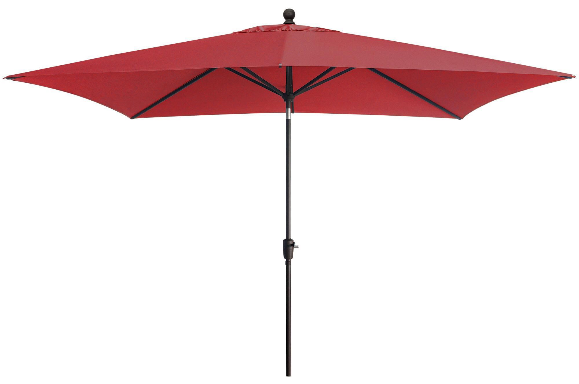 Garden Party 6.5" x 10" Red Market Umbrella in Black Frame without Base, , large