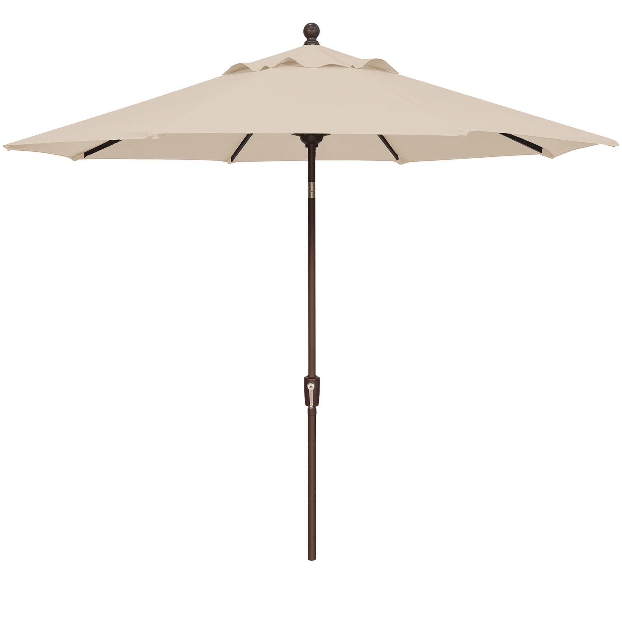 Garden Party 9" Champagne Linen Market Umbrella in Bronze Frame without Base, , large