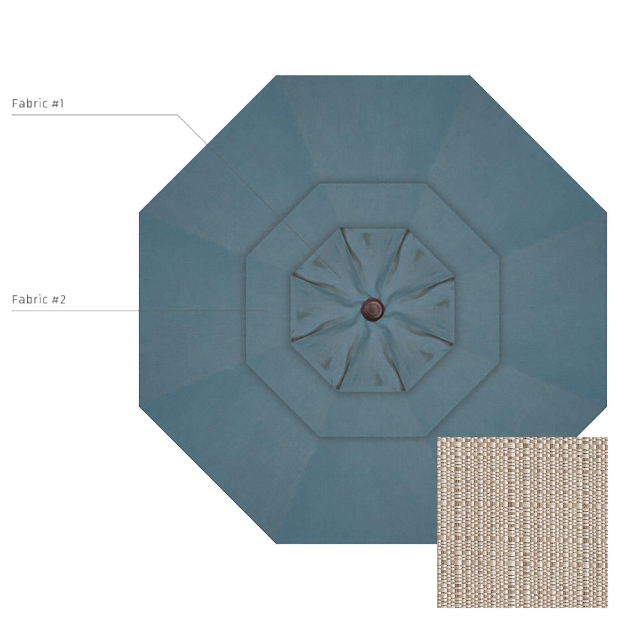 Garden Party 9" Champagne Linen Market Umbrella in Bronze Frame without Base, , large
