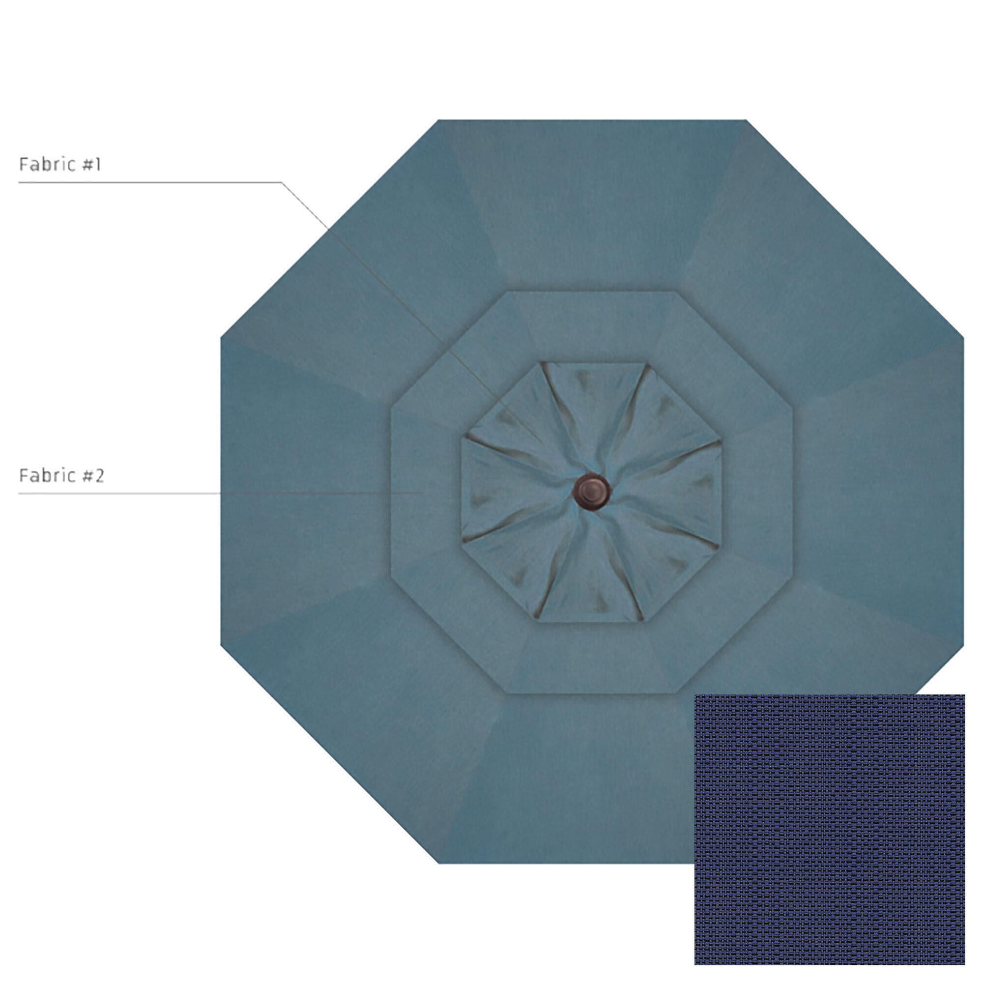 Garden Party 9" Indigo Market Umbrella in Bronze Frame without Base, , large