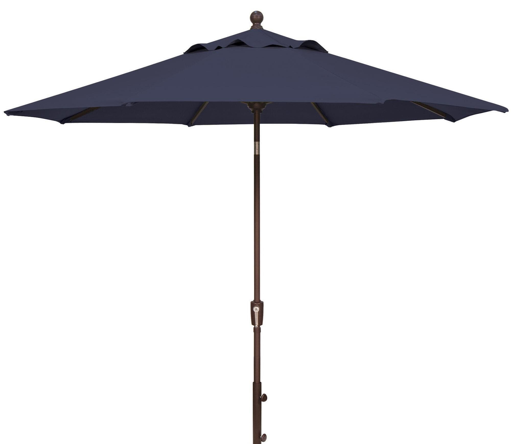 Garden Party 9" Navy Market Umbrella in Bronze Frame without Base, , large