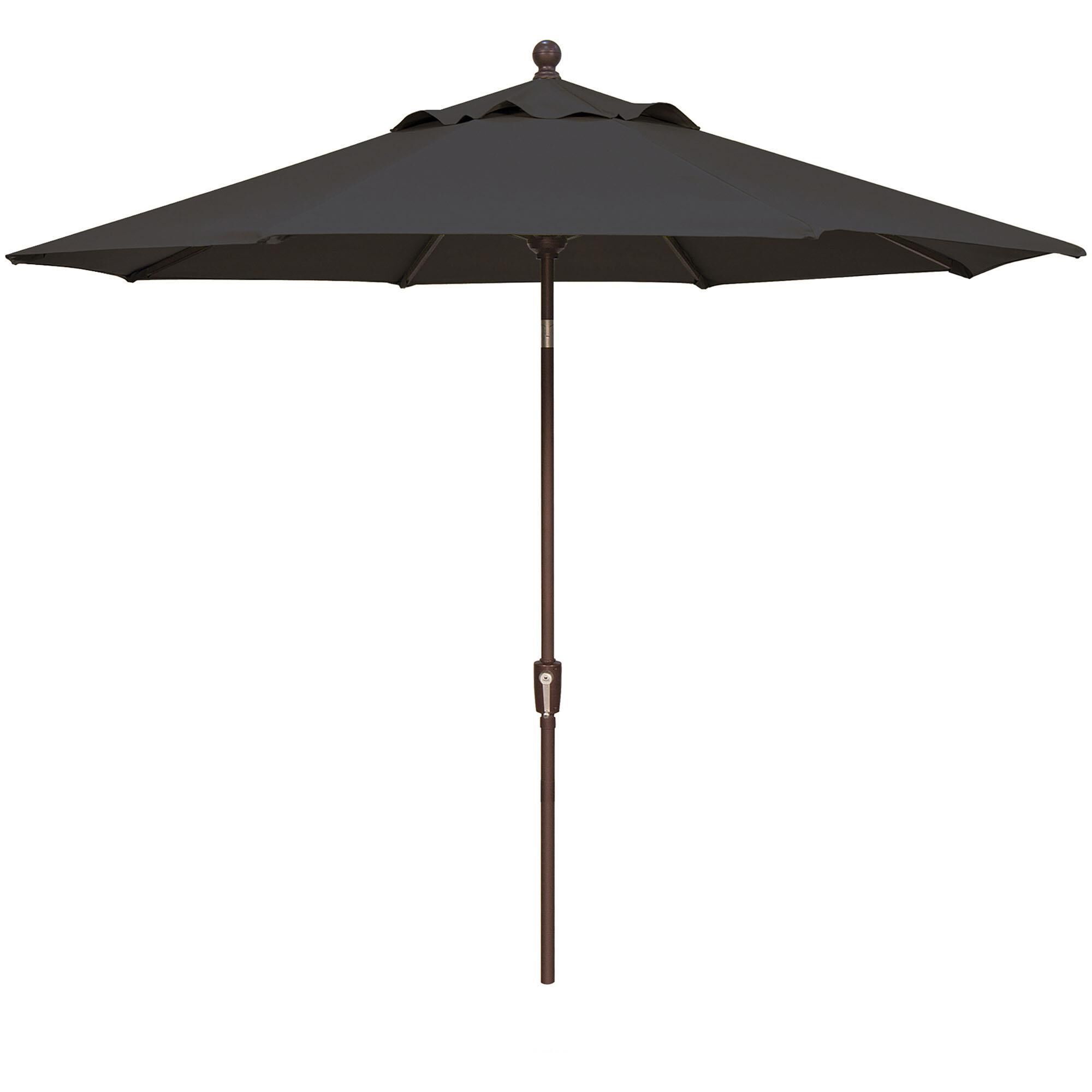 Garden Party 9" Charcoal Market Umbrella in Bronze Frame without Base, , large