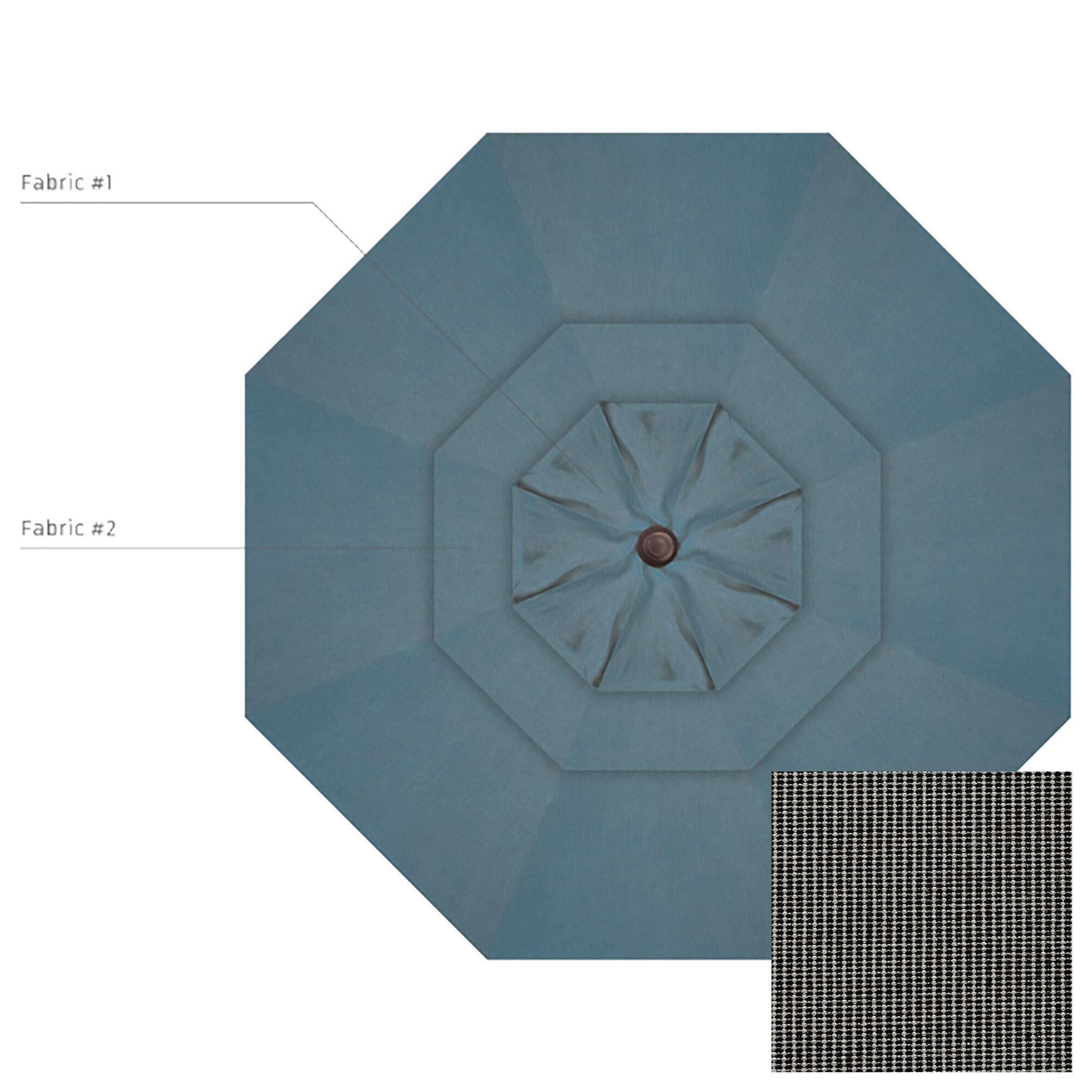 Garden Party 9" Charcoal Market Umbrella in Bronze Frame without Base, , large