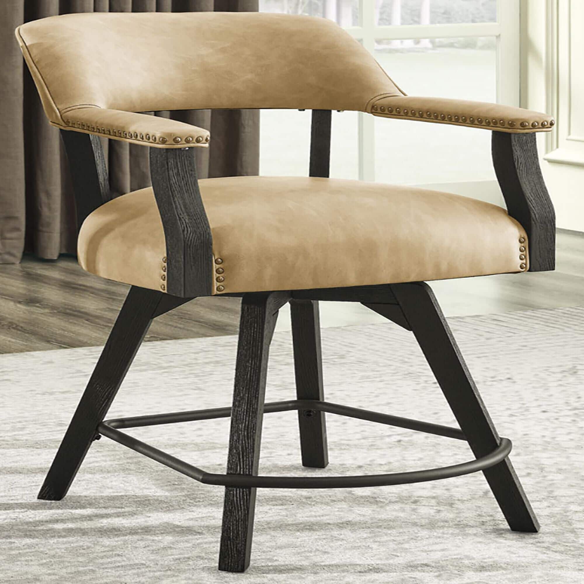 Steve Silver Rylie 24-inch Game Counter Captains Stool in Black, , large