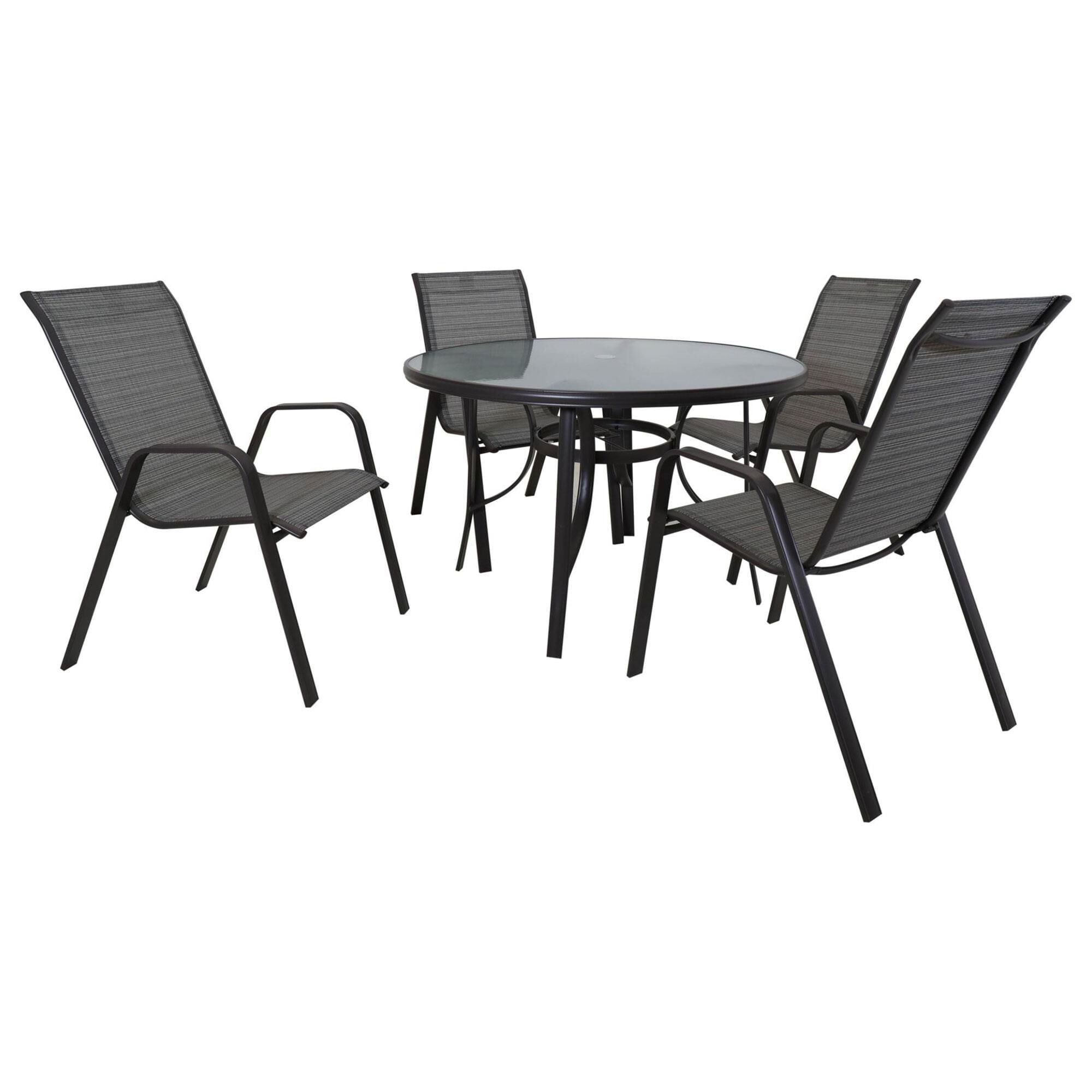 Redline Creation Inc. 5-Piece Round Dining Set in Black, , large