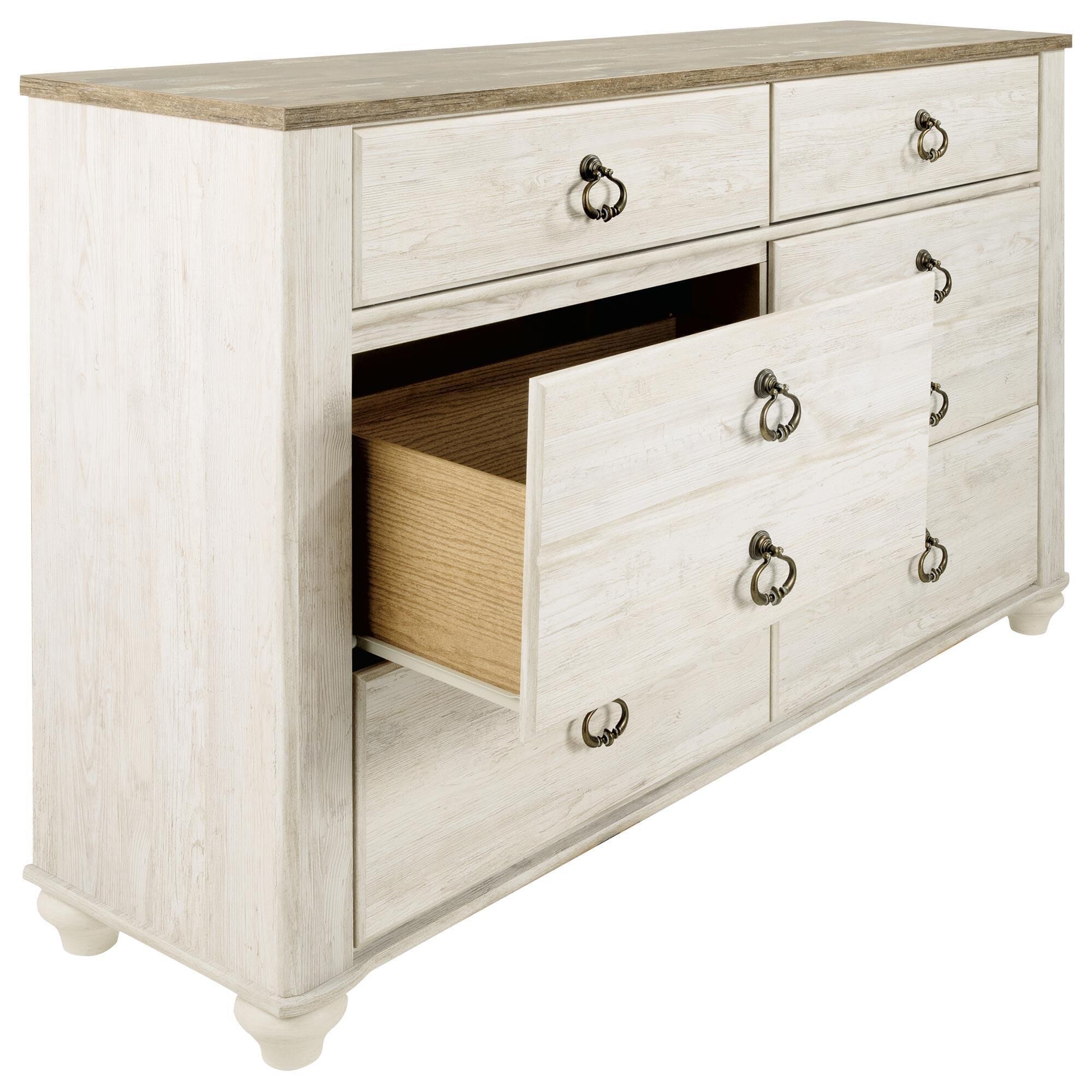 Signature Design by Ashley Willowton 4-Piece Full Storage Bedroom Set in Whitewash, , large
