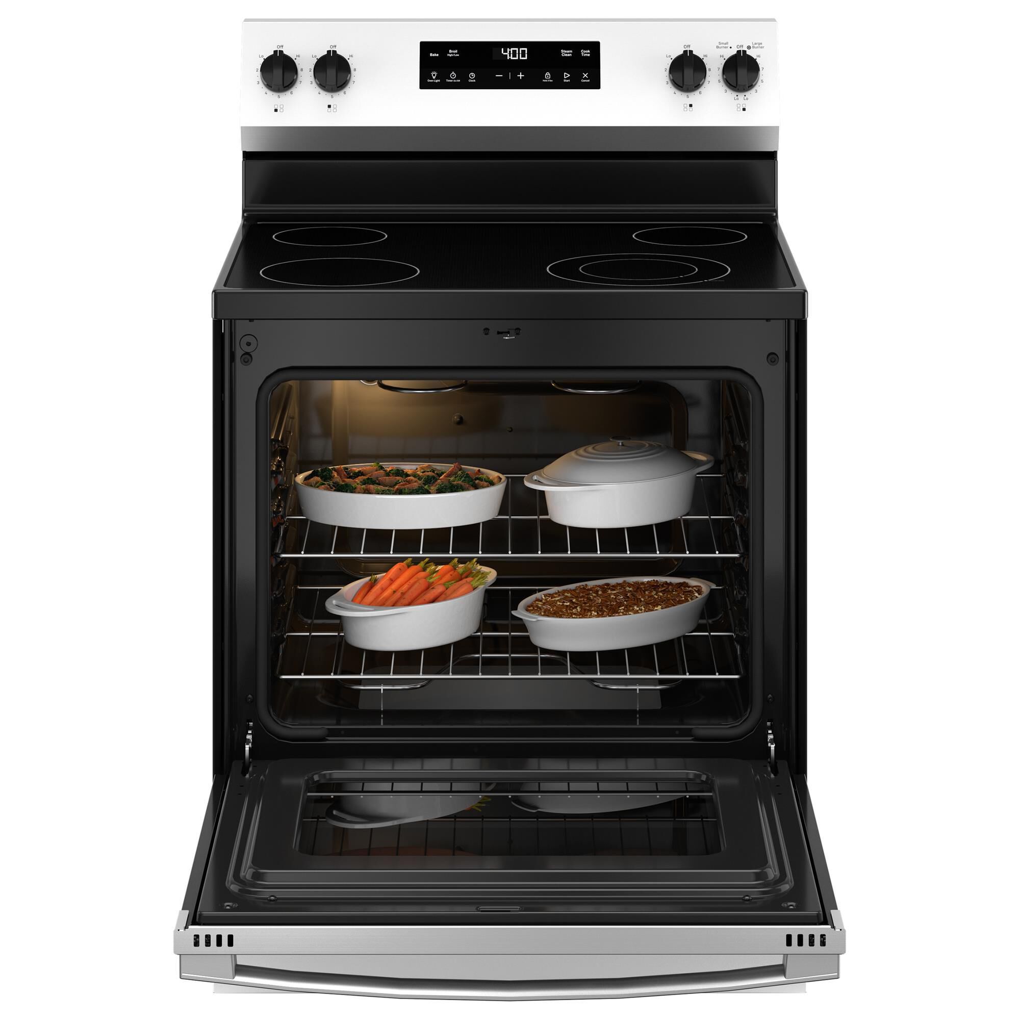 GE Appliances 30" Freestanding Electric Range with Steam Clean in Stainless Steel, , large