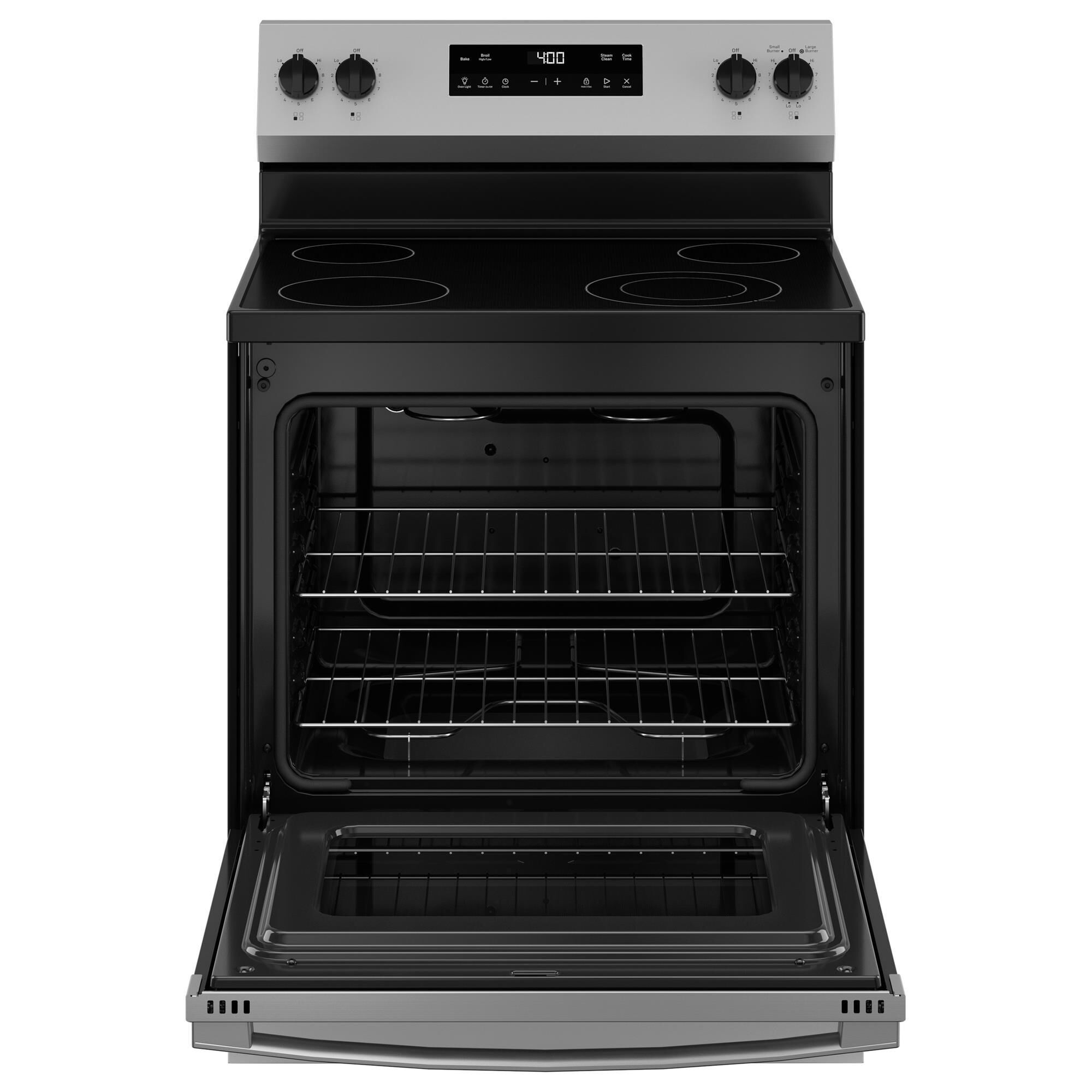 GE Appliances 30" Freestanding Electric Range with Steam Clean in Stainless Steel, , large