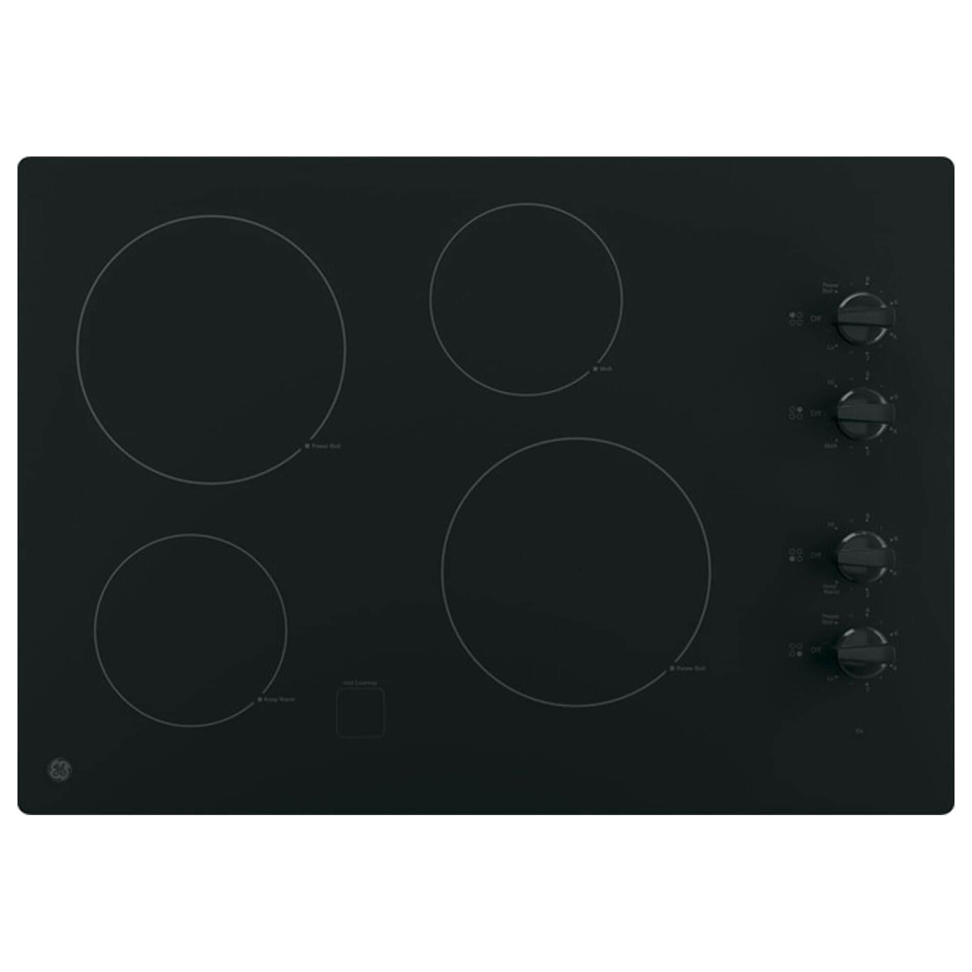 GE Appliances GE 30" Built-In Electric Cooktop with Knob Control in Black JP3030DWBB, , large