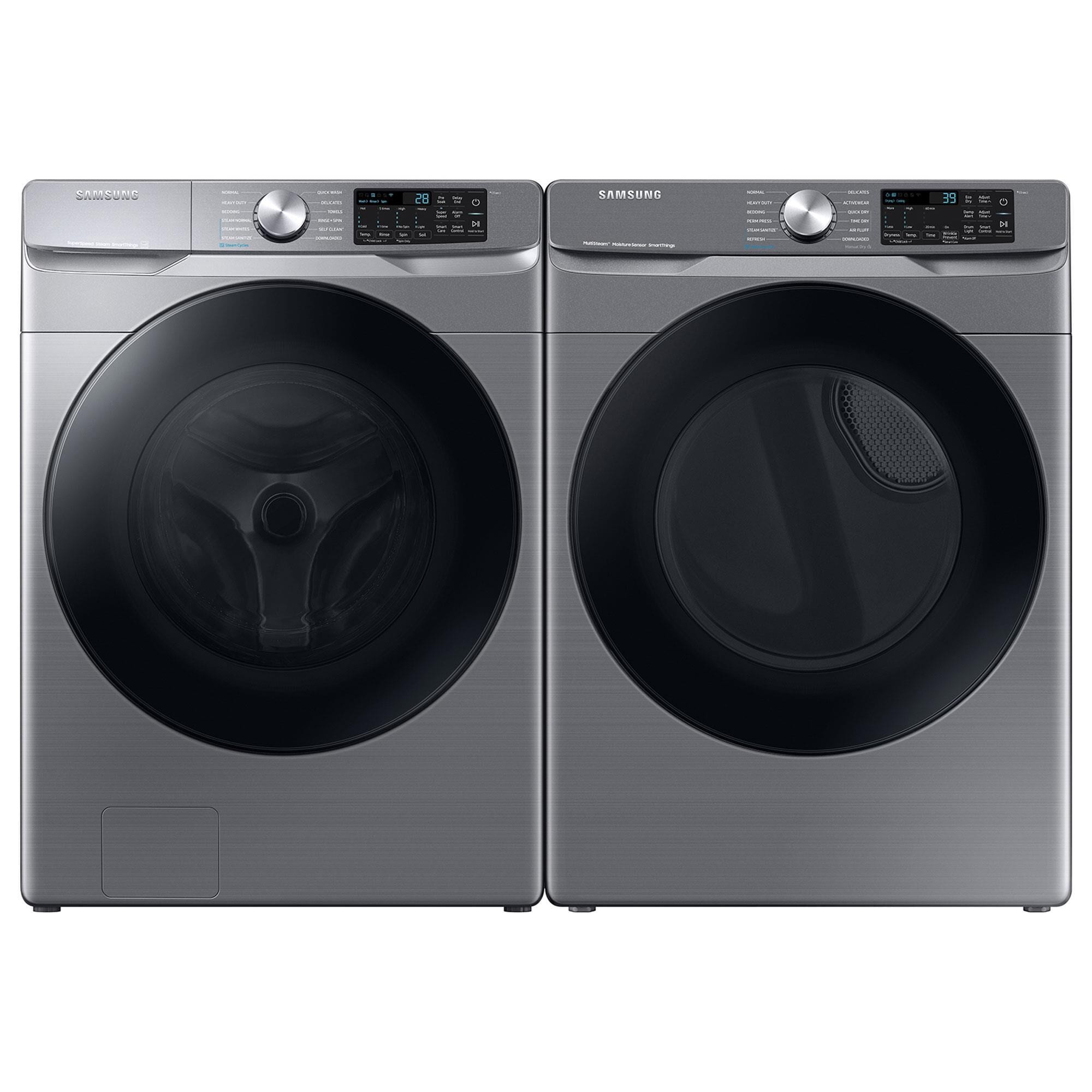 Samsung 4.5 Cu. Ft. Front Load Washer and 7.5 Cu. Ft. Electric Dryer Laundry Pair in Platinum, , large