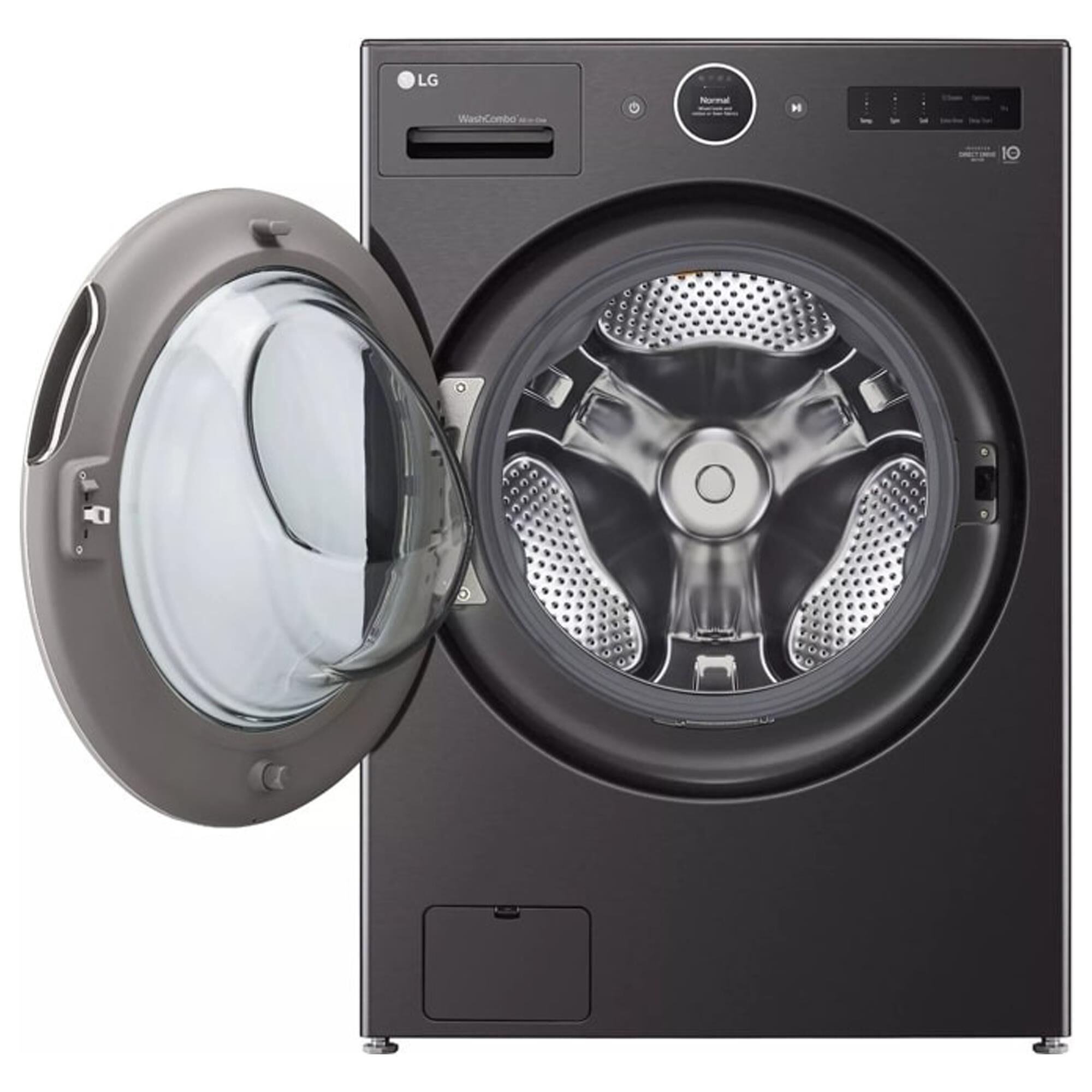 LG 2PC 5.0 Cu. Ft. Front Load Smart WashCombo All-in-One Washer/Dryer & 27" SideKick Pedestal Washer in Black Steel, , large