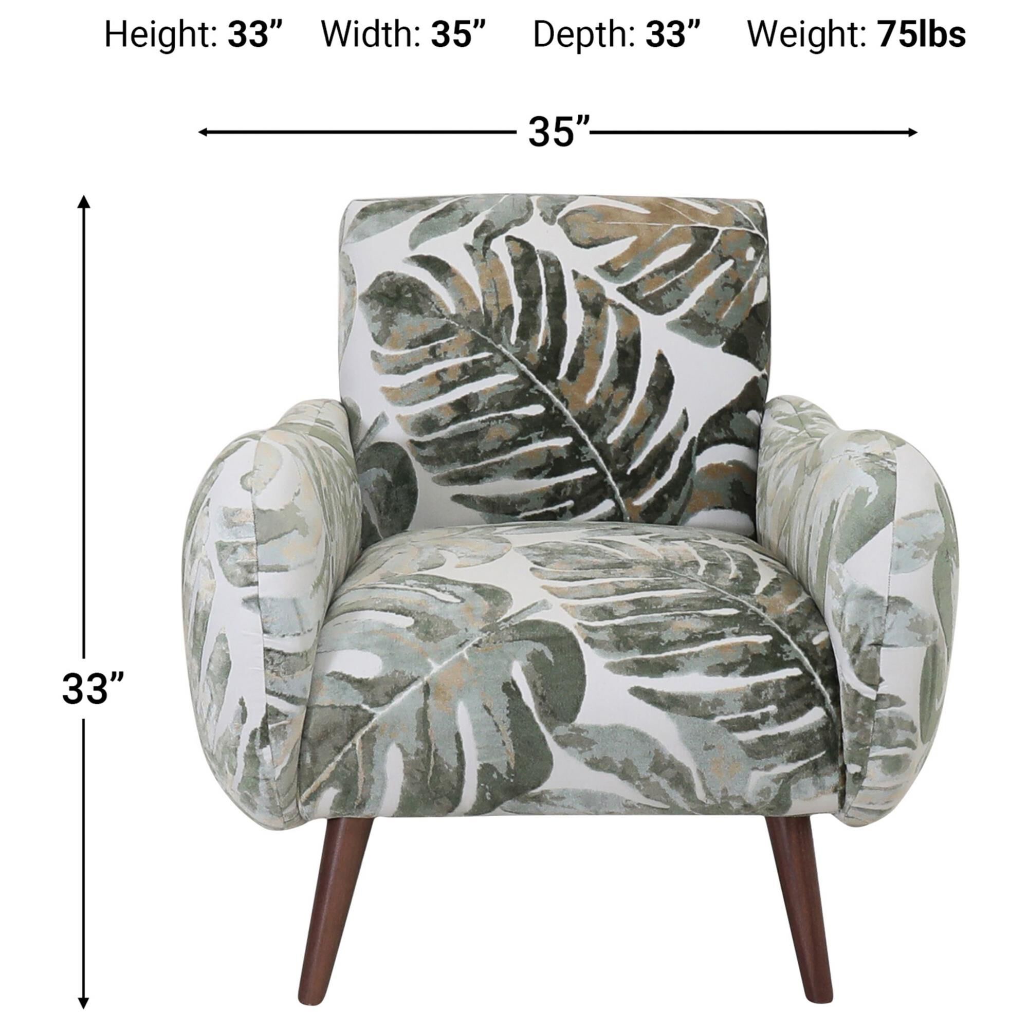 Jonathan Louis Dax Accent Chair in Tika Jade Velvet, , large