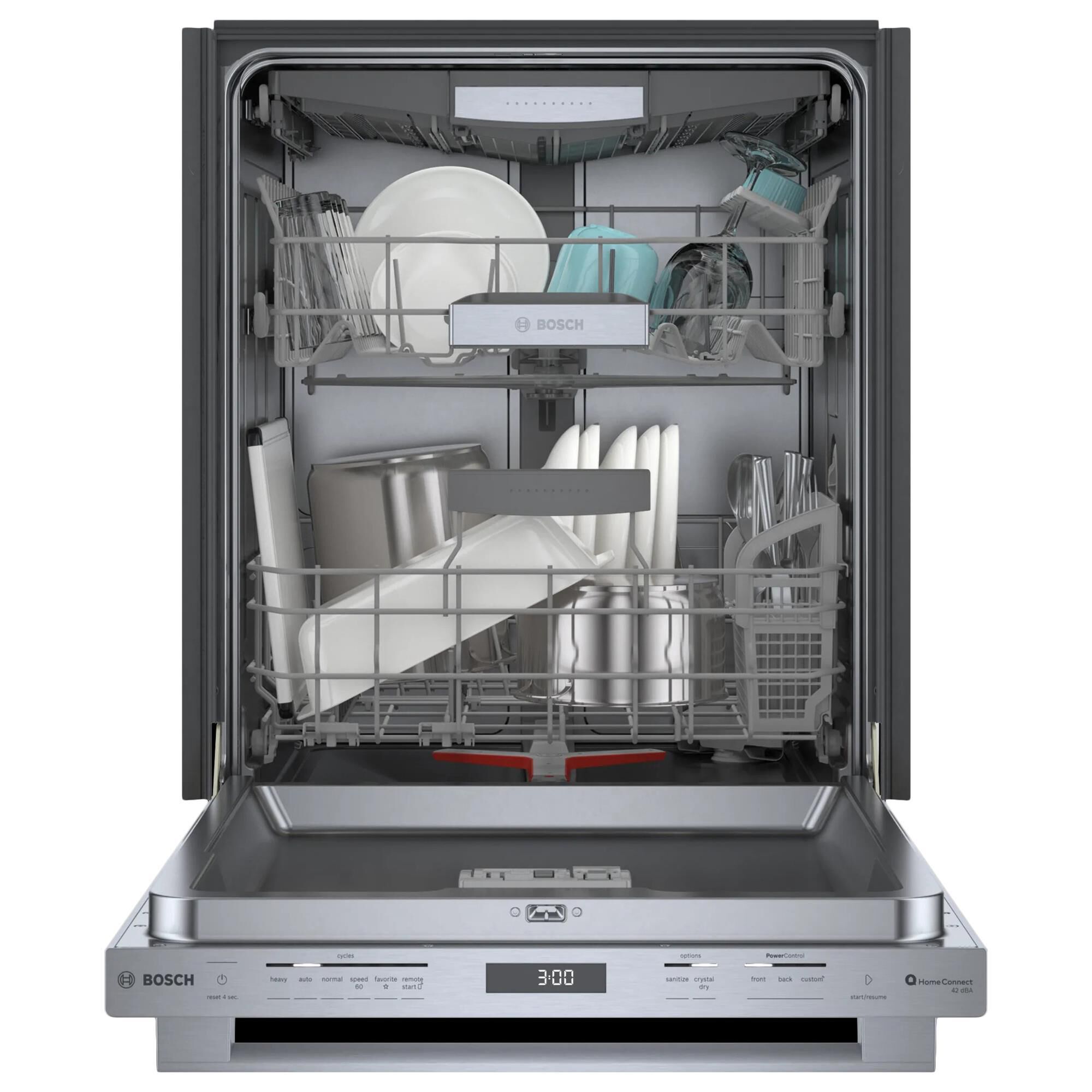 bosch 2-Piece Kitchen Package with 21.6 Cu. Ft. 3-Door French Door Refrigerator and Bar Handle Dishwasher in Stainless Steel, , large