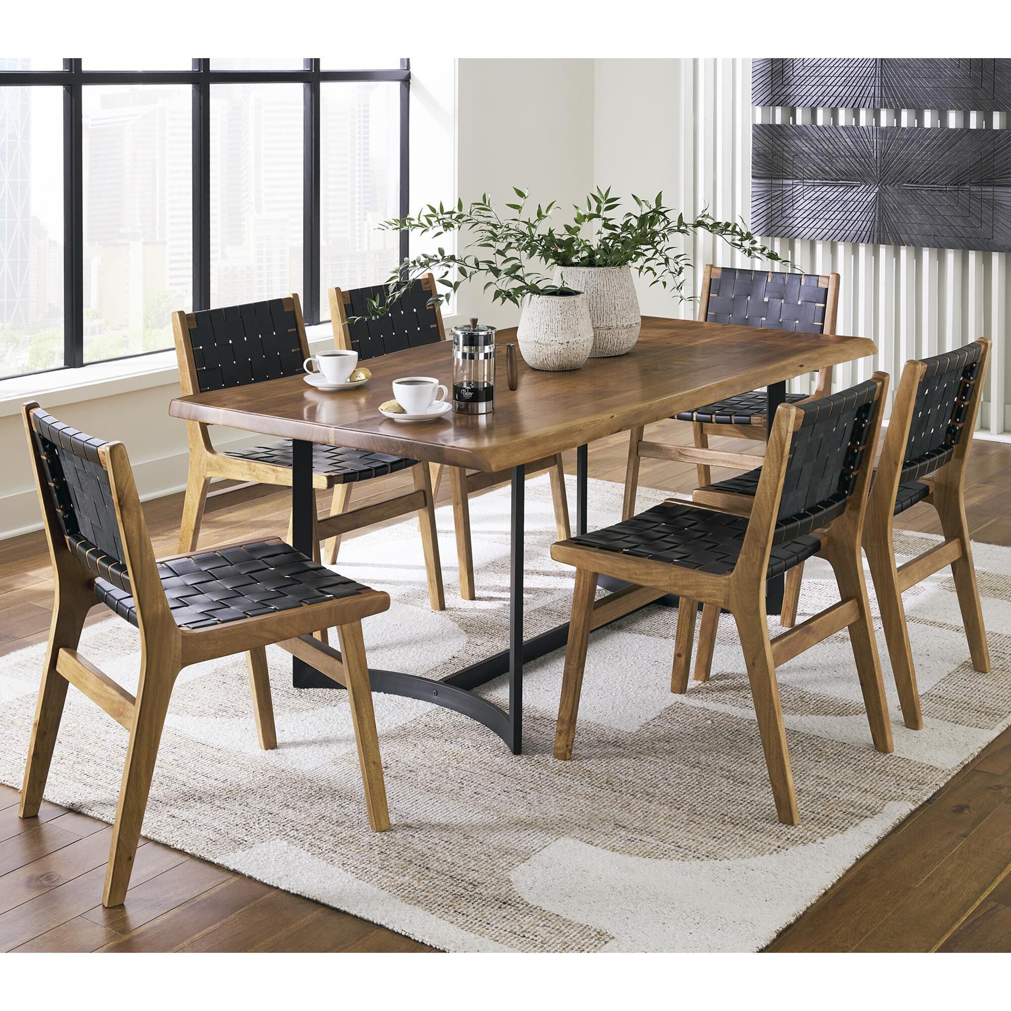 Signature Design by Ashley Fortmaine 7-Piece Dining Set in Brown and Black, , large