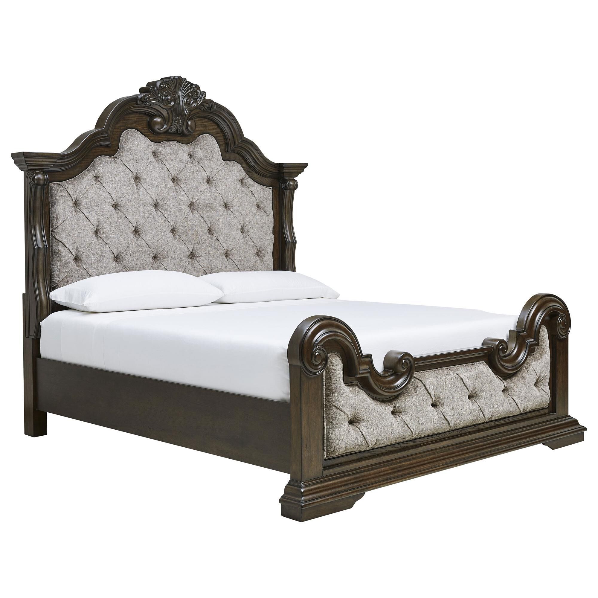 Millenium King Upholstered Bed in Dark Brown