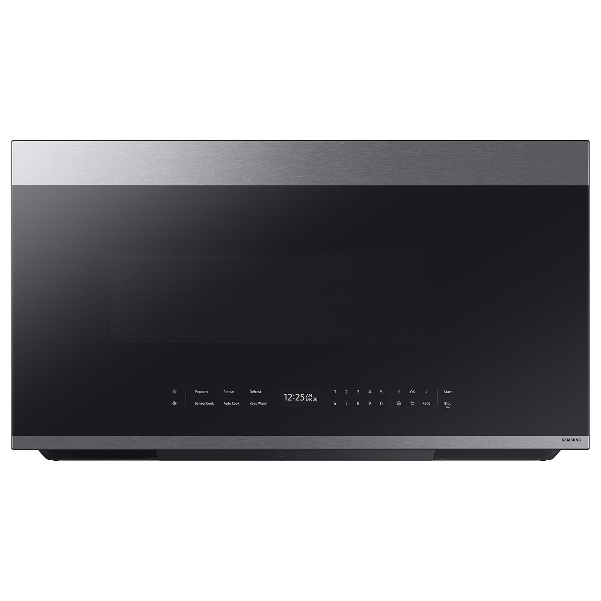 Samsung Bespoke Bespoke 2.1 Cu. Ft. Smart Over-The-Range Microwave with Auto-Dimming Glass Touch Controls and LCD Display in Fingerprint Resistant Stainless Steel, , large