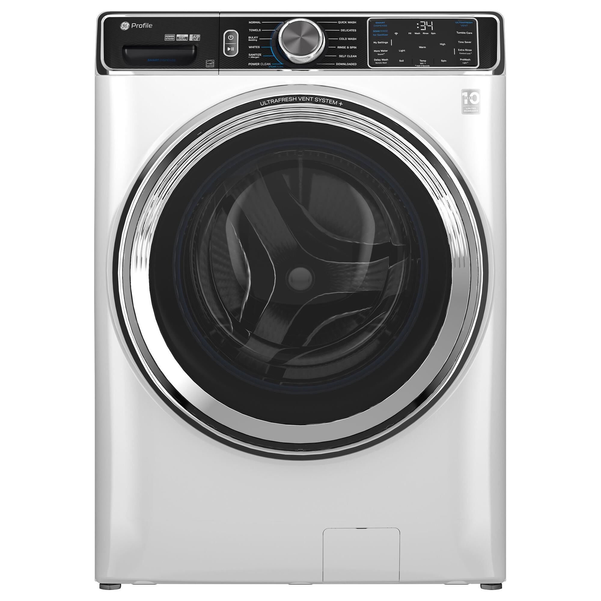 GE Profile 5.3 Cu. Ft. Capacity Smart Front Load Energy Star Washer in White, , large