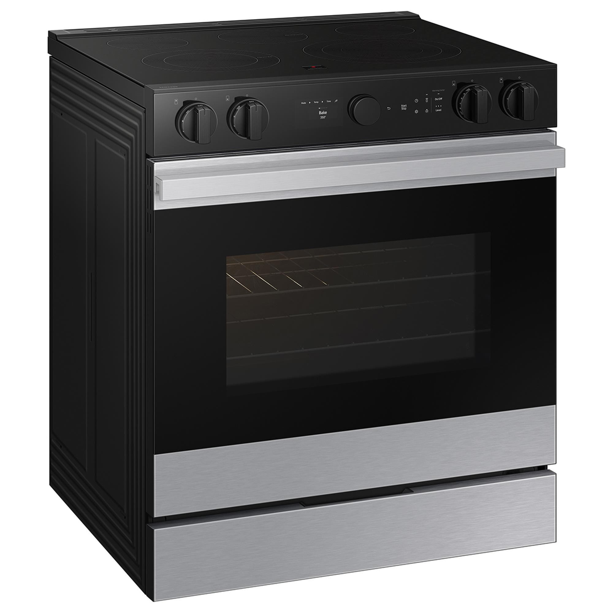 Samsung Bespoke Bespoke 6.3 Cu. Ft. Smart Slide-In Electric Range with 5 Elements and Steam Clean in Stainless Steel, , large