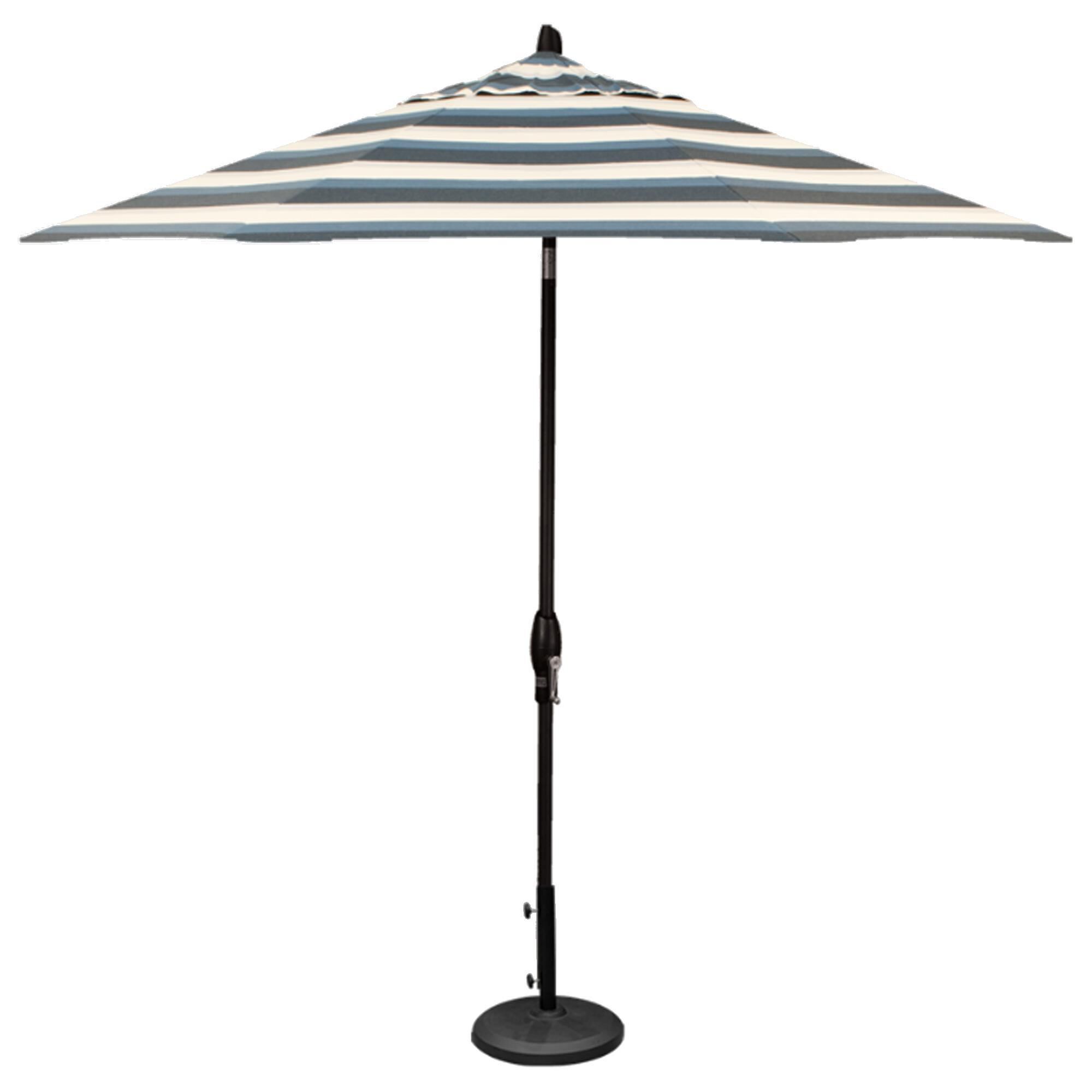 Treasure Garden 9" Umbrella with Black Base in Gateway Coast Stripe, , large