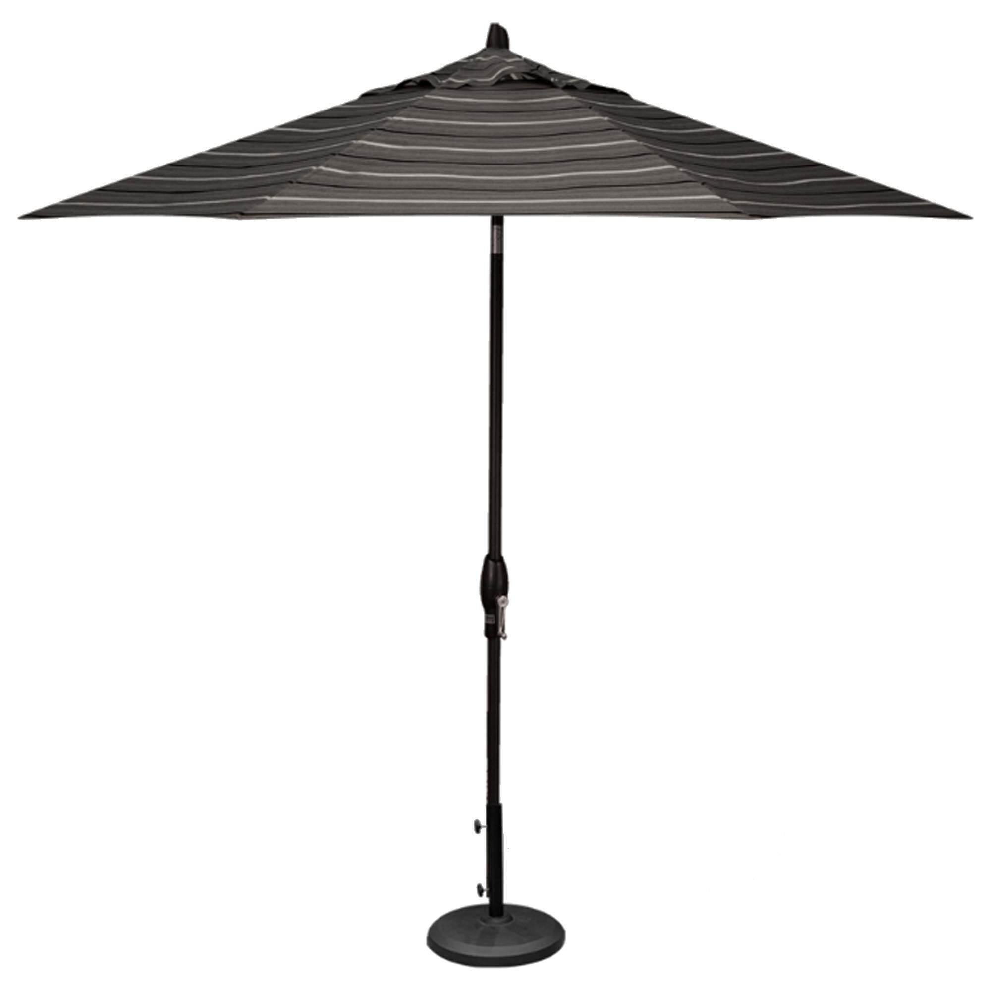 Treasure Garden 9" Umbrella with Black Base in Harper Steel Stripe, , large