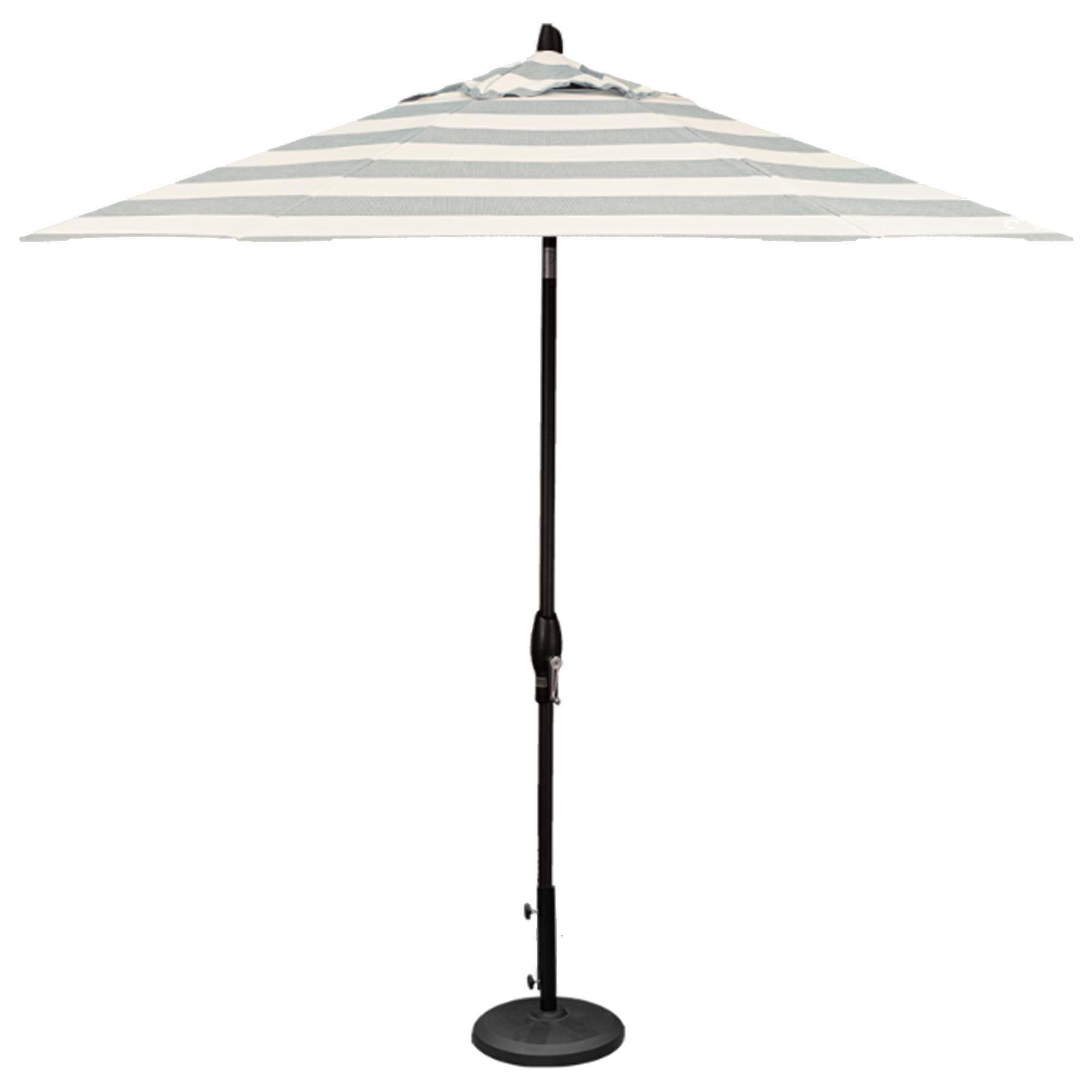 Treasure Garden 9" Umbrella with Black Stand in New Block Sea Stripe, , large
