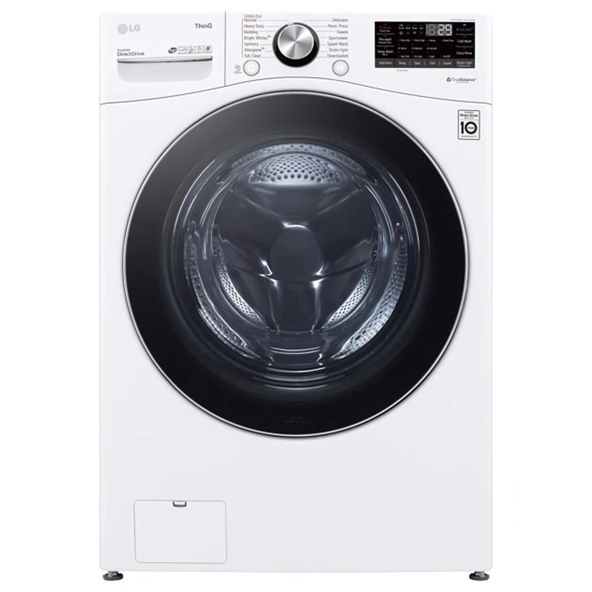 LG 5 Cu. Ft. Front Load Washer and 7.4 Cu. Ft. Gas Dryer Laundry Pair with Pedestals in White, , large